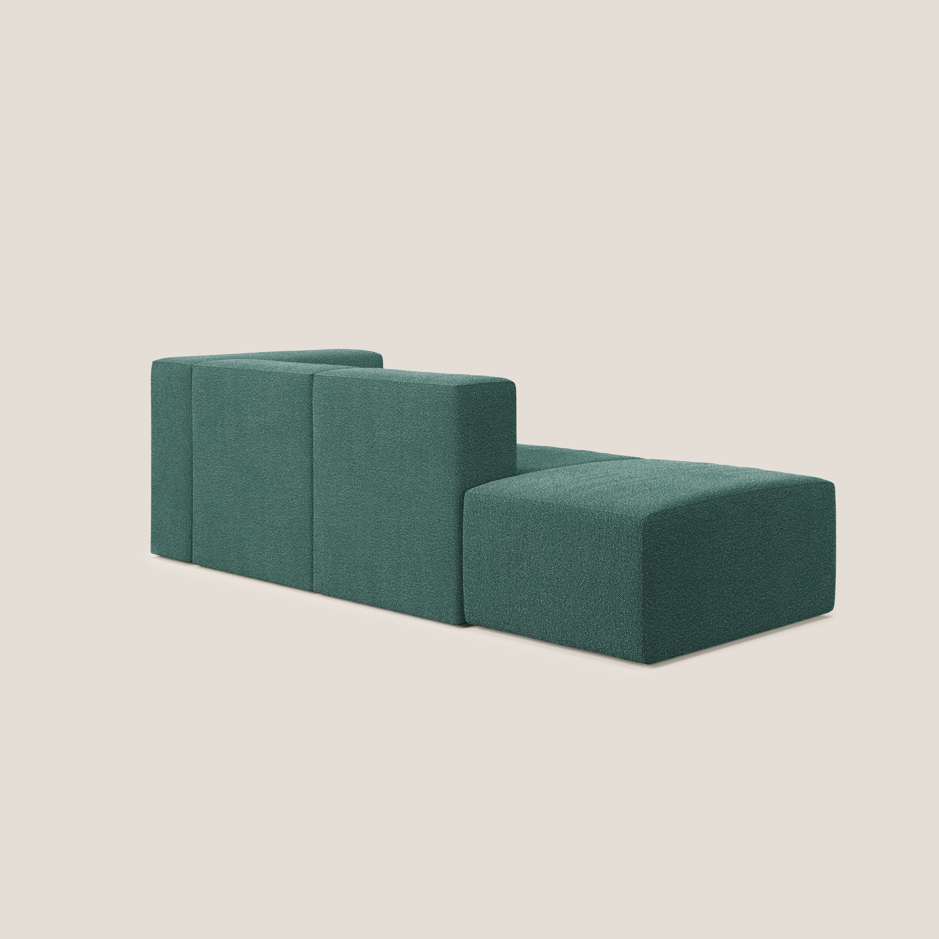 Nettuno divano lineare modulare e componibile in morbido tessuto bouclè T07 verde - divani.store