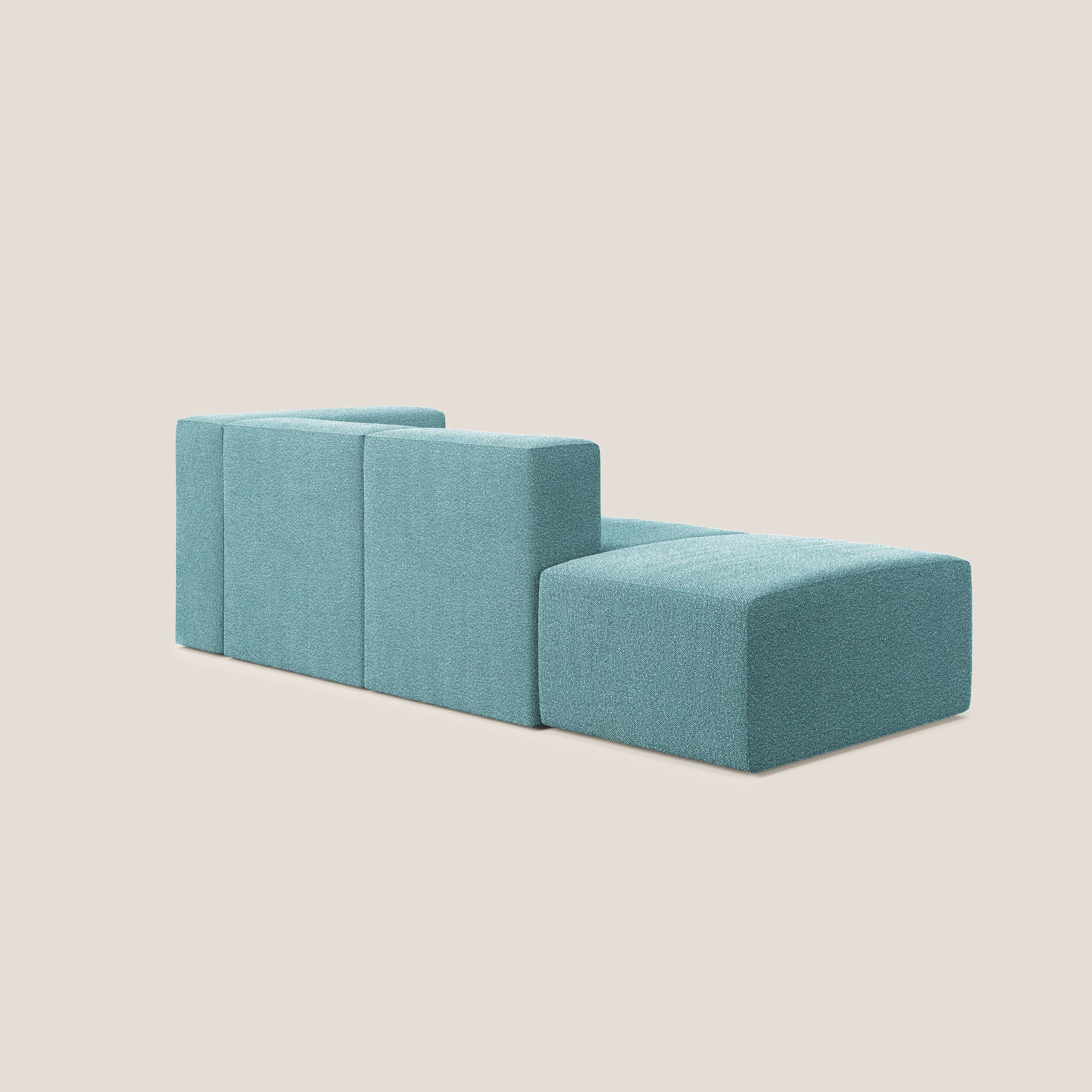 Nettuno divano lineare modulare e componibile in morbido tessuto bouclè T07 azzurro - divani.store
