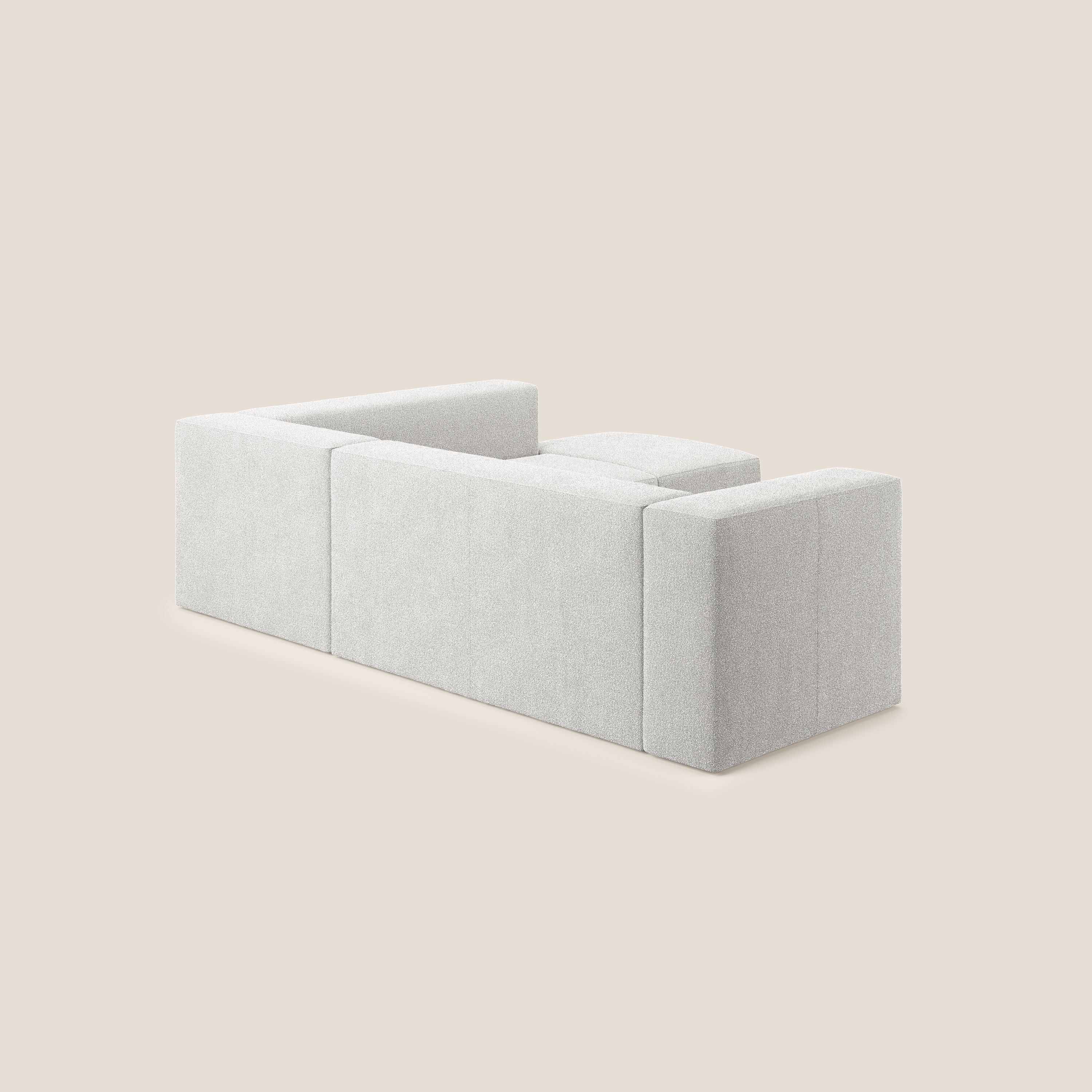 Nettuno divano angolare modulare componibile in morbido tessuto bouclè T07 grigio - divani.store