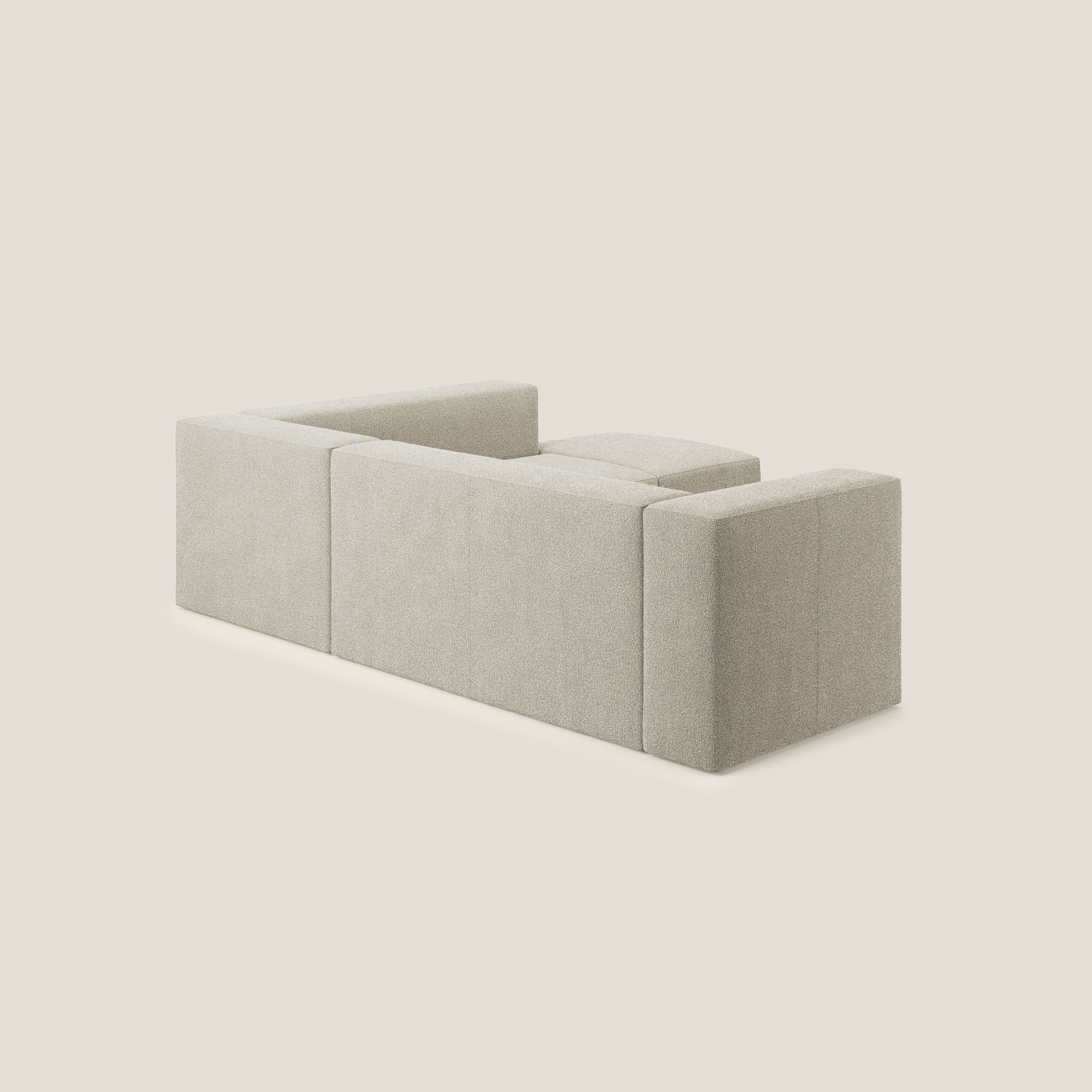Nettuno divano angolare modulare componibile in morbido tessuto bouclè T07 beige - divani.store