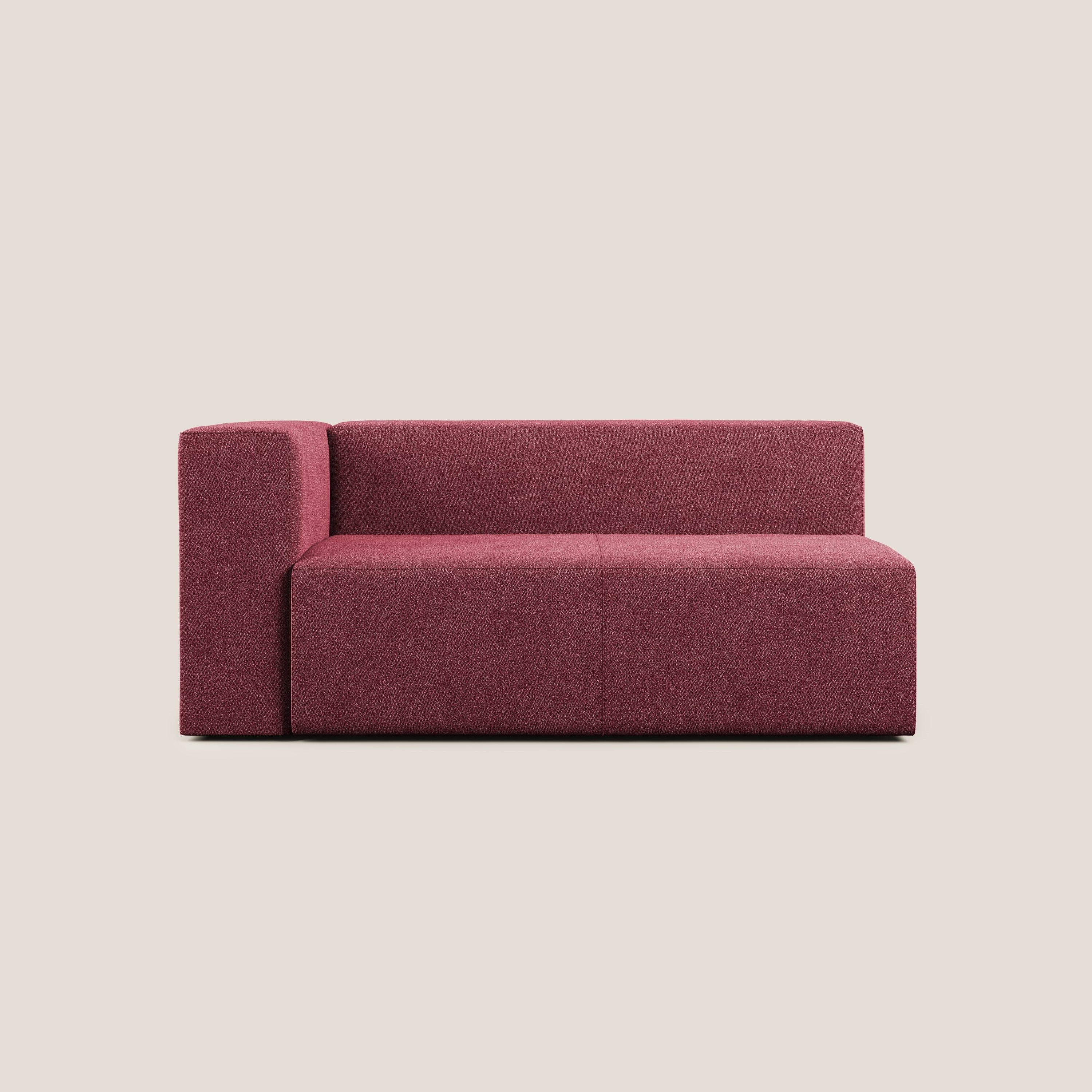 Nettuno modulo angolo/laterale maxi in morbido tessuto bouclè T07 rosso - divani.store