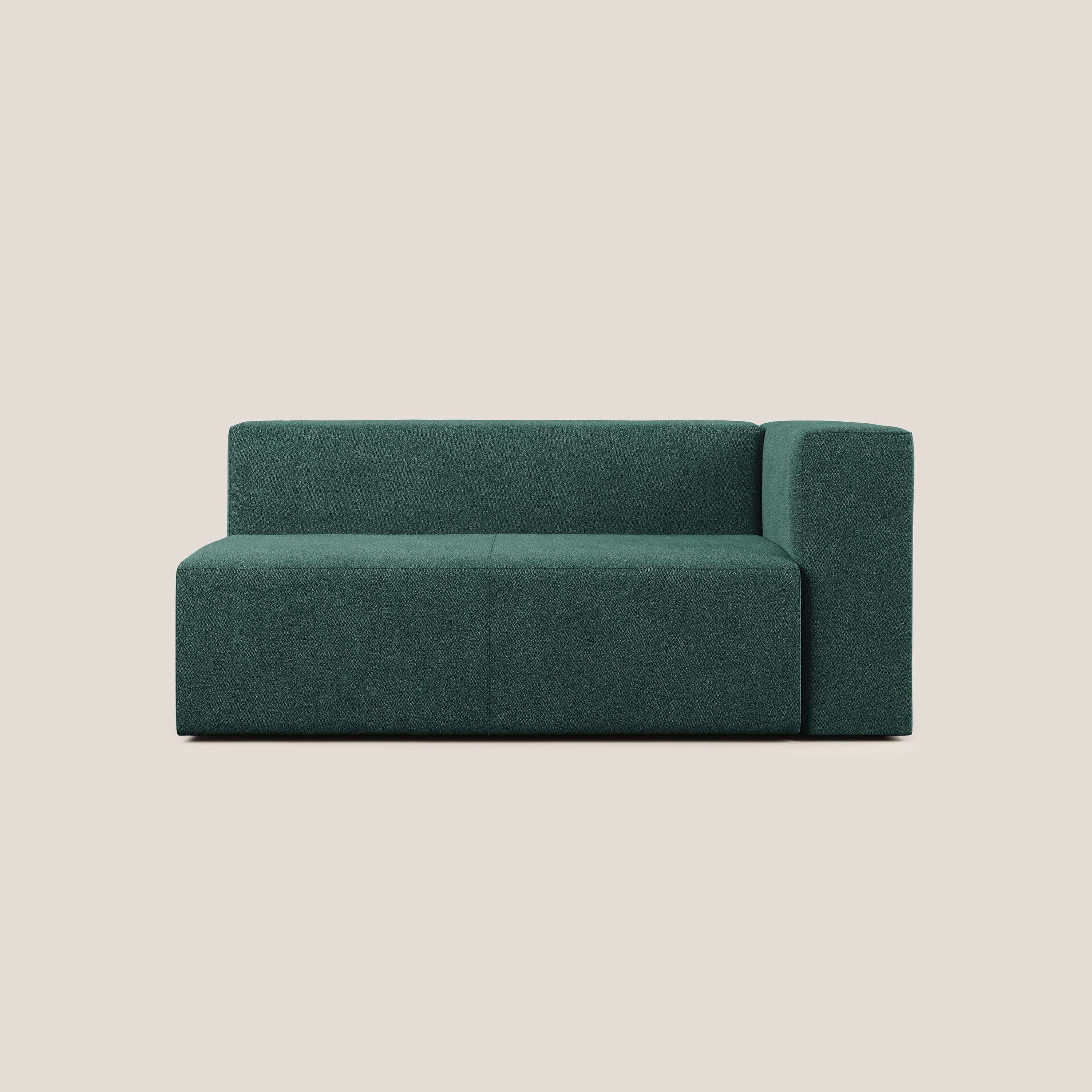 Nettuno modulo angolo/laterale maxi in morbido tessuto bouclè T07 verde - divani.store