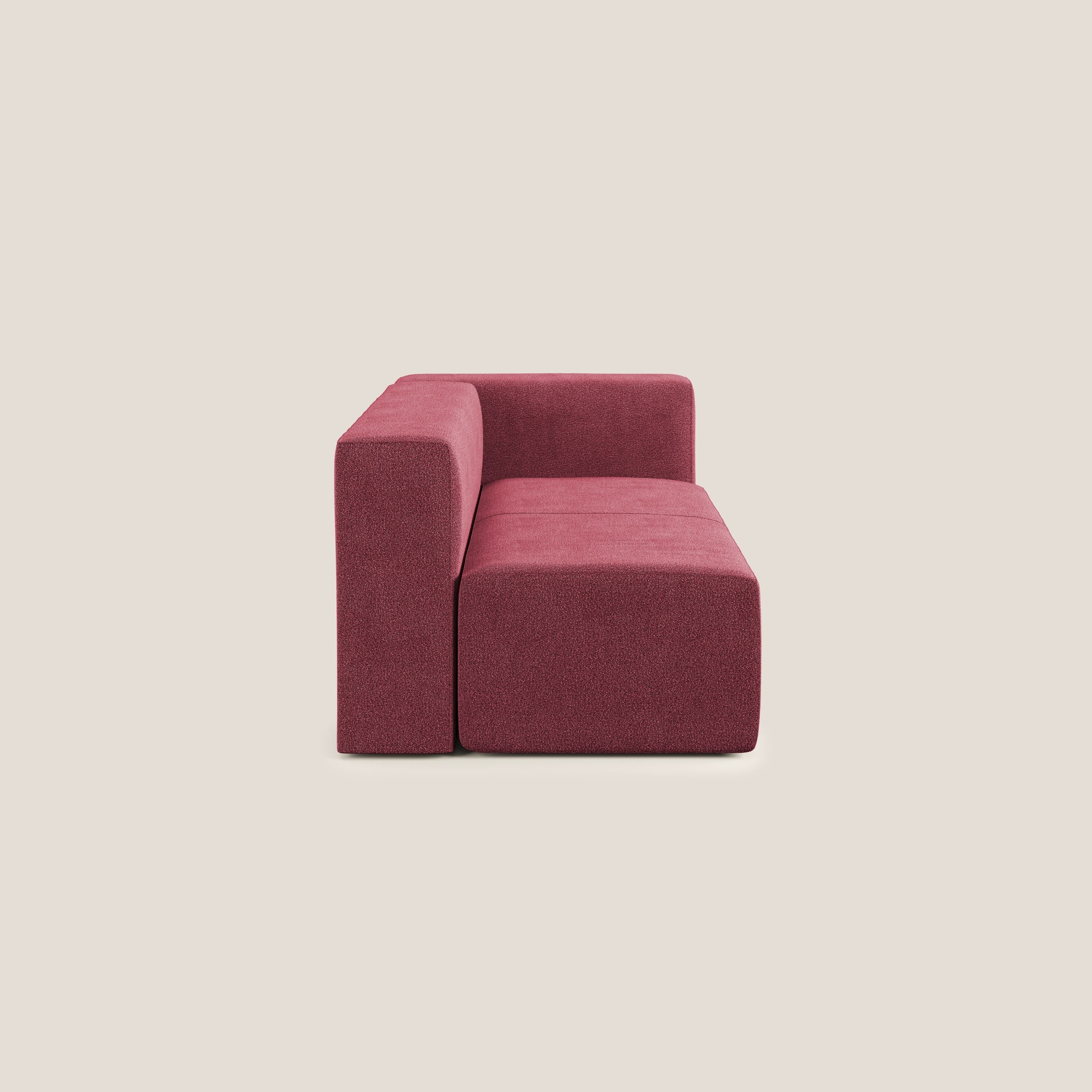 Nettuno modulo angolo/laterale maxi in morbido tessuto bouclè T07 rosso - divani.store