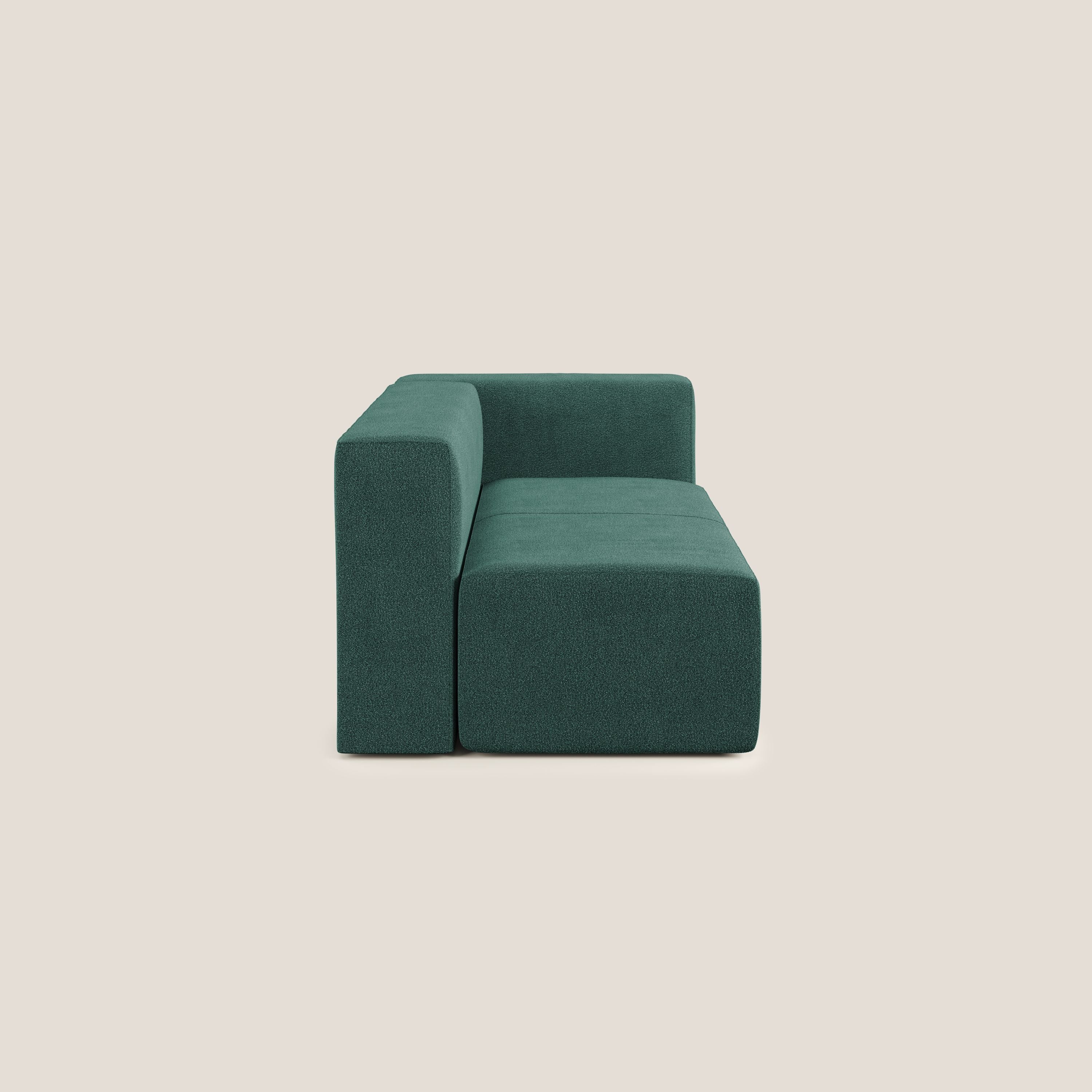 Nettuno modulo angolo/laterale maxi in morbido tessuto bouclè T07 verde - divani.store
