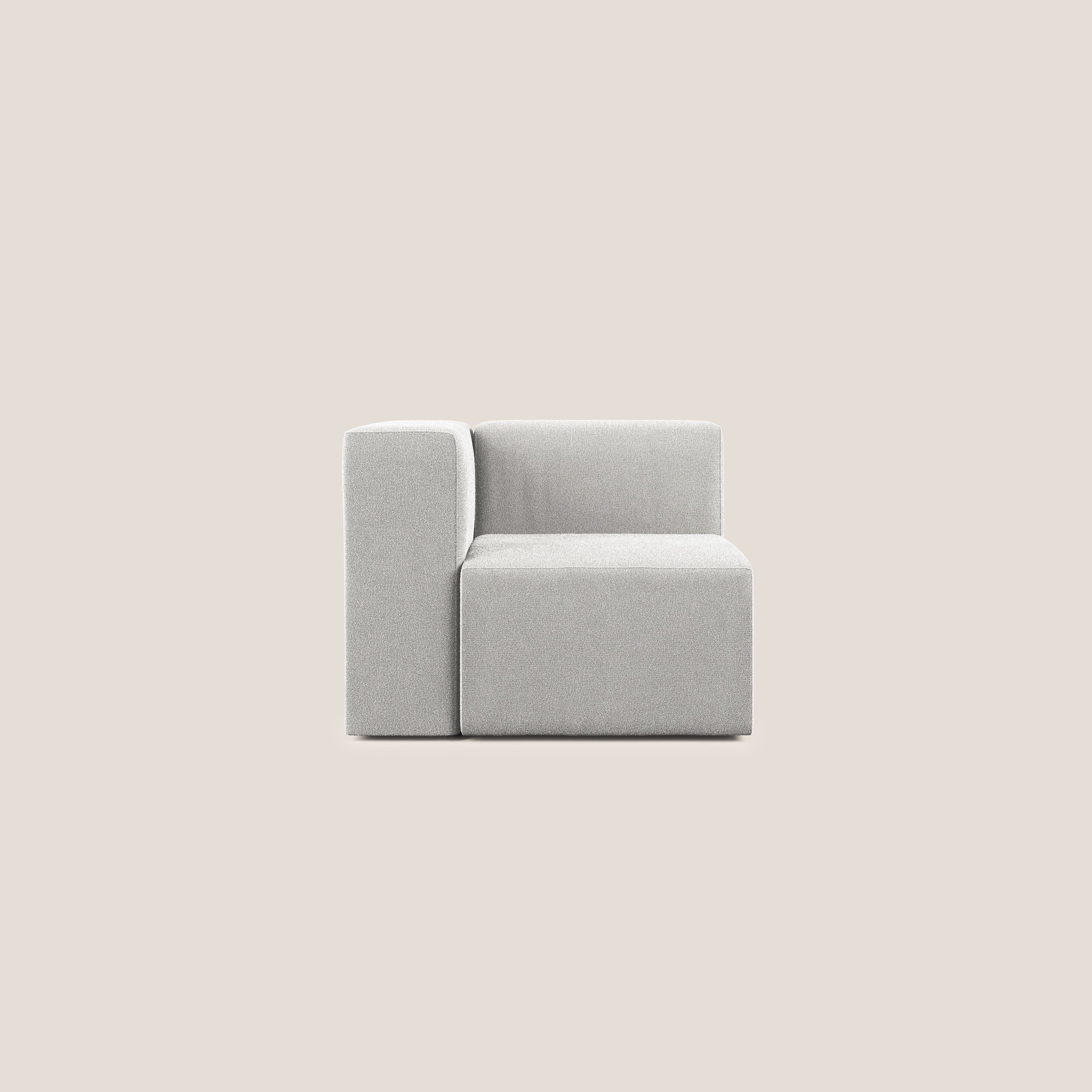 Nettuno modulo angolo/laterale in morbido tessuto bouclè T07 grigio - divani.store