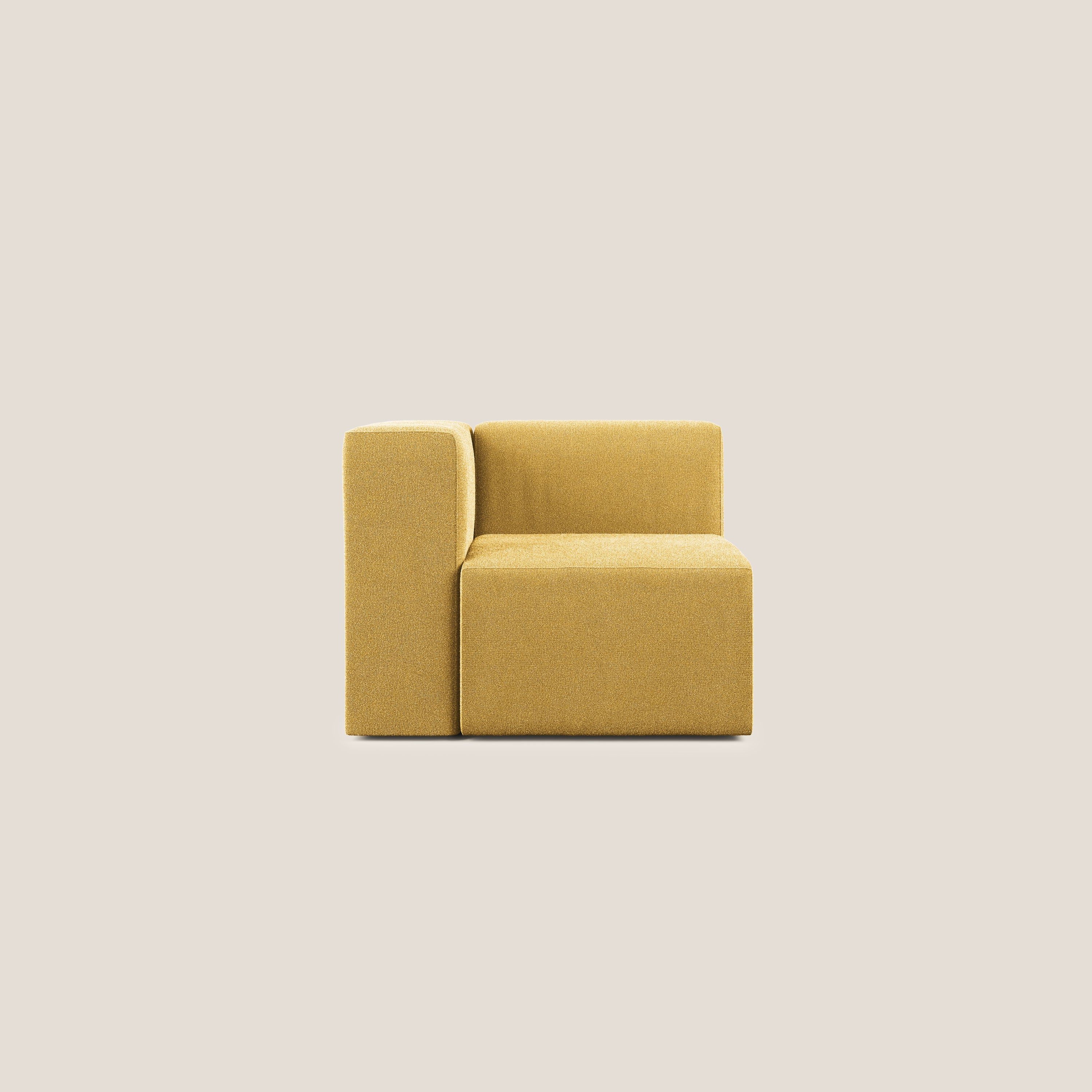 Nettuno modulo angolo/laterale in morbido tessuto bouclè T07 giallo - divani.store