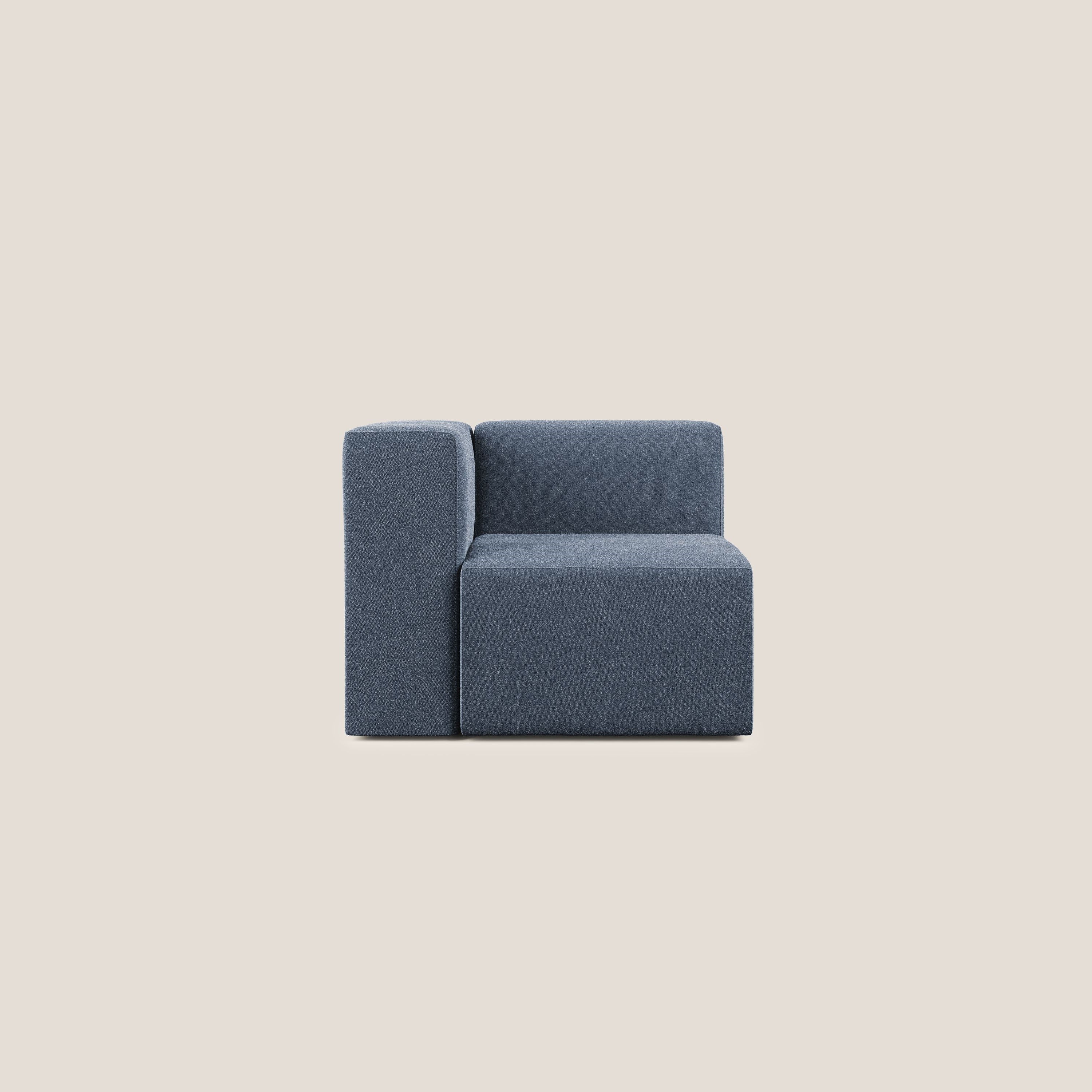 Nettuno modulo angolo/laterale in morbido tessuto bouclè T07 blu - divani.store