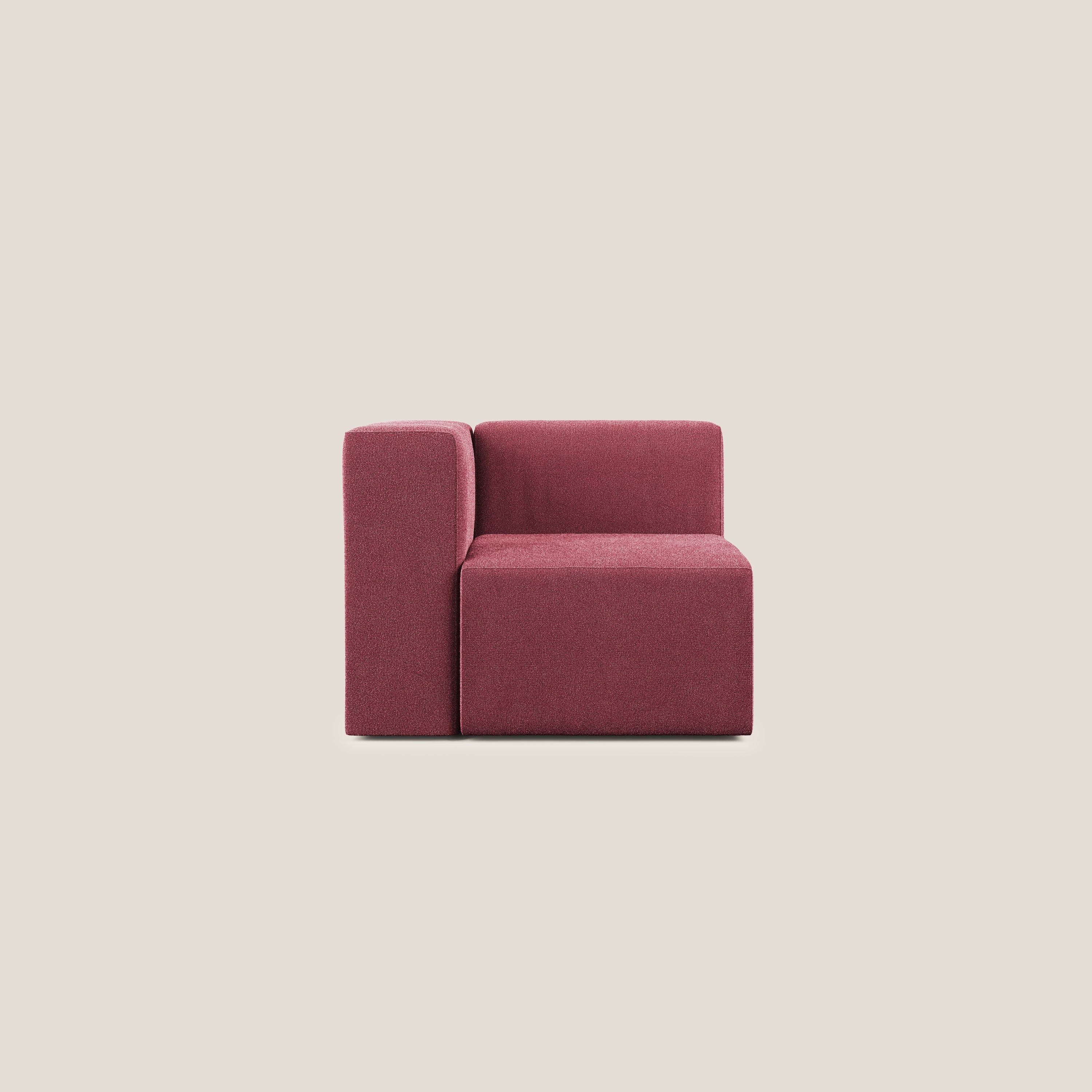 Nettuno modulo angolo/laterale in morbido tessuto bouclè T07 rosso - divani.store