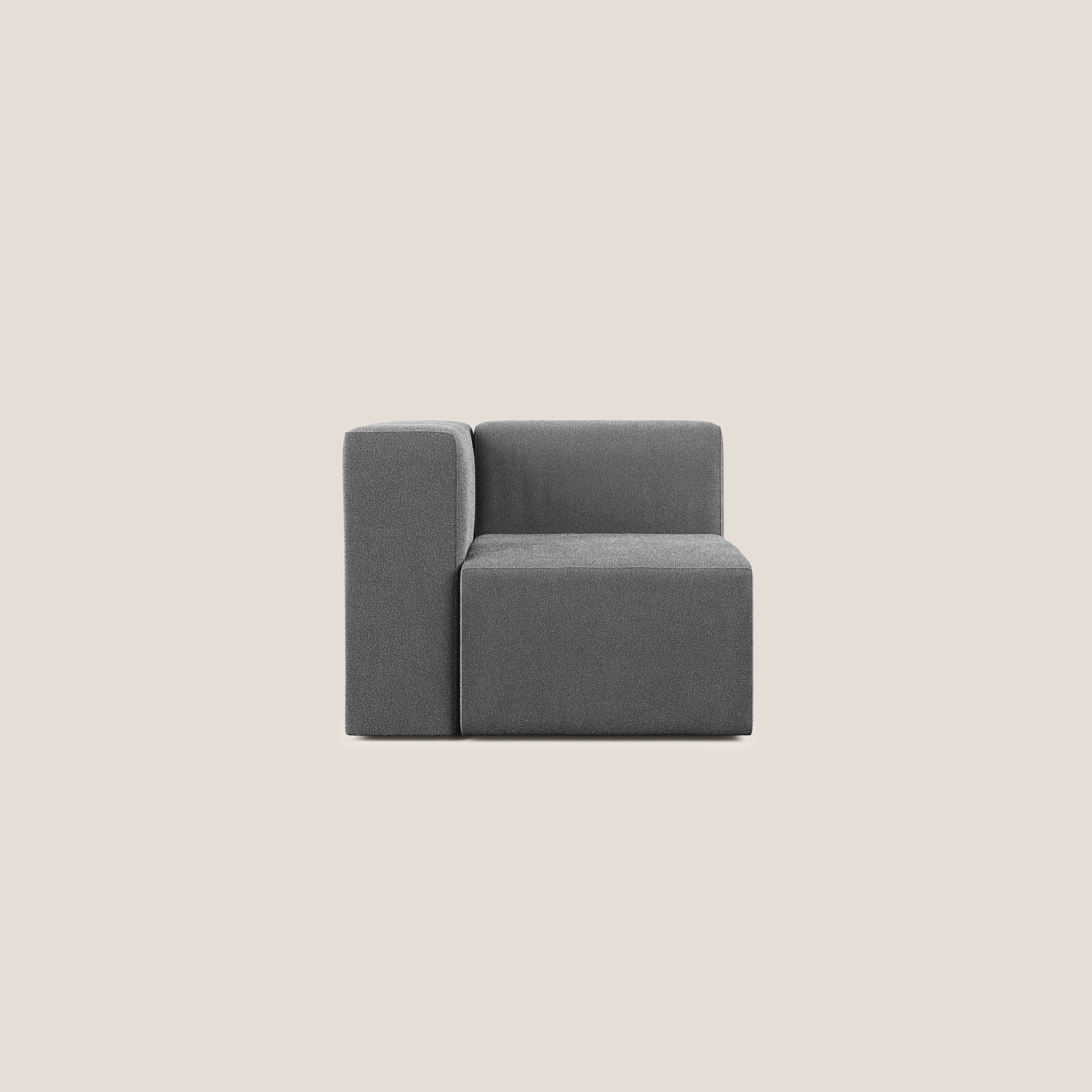 Nettuno modulo angolo/laterale in morbido tessuto bouclè T07 antracite - divani.store