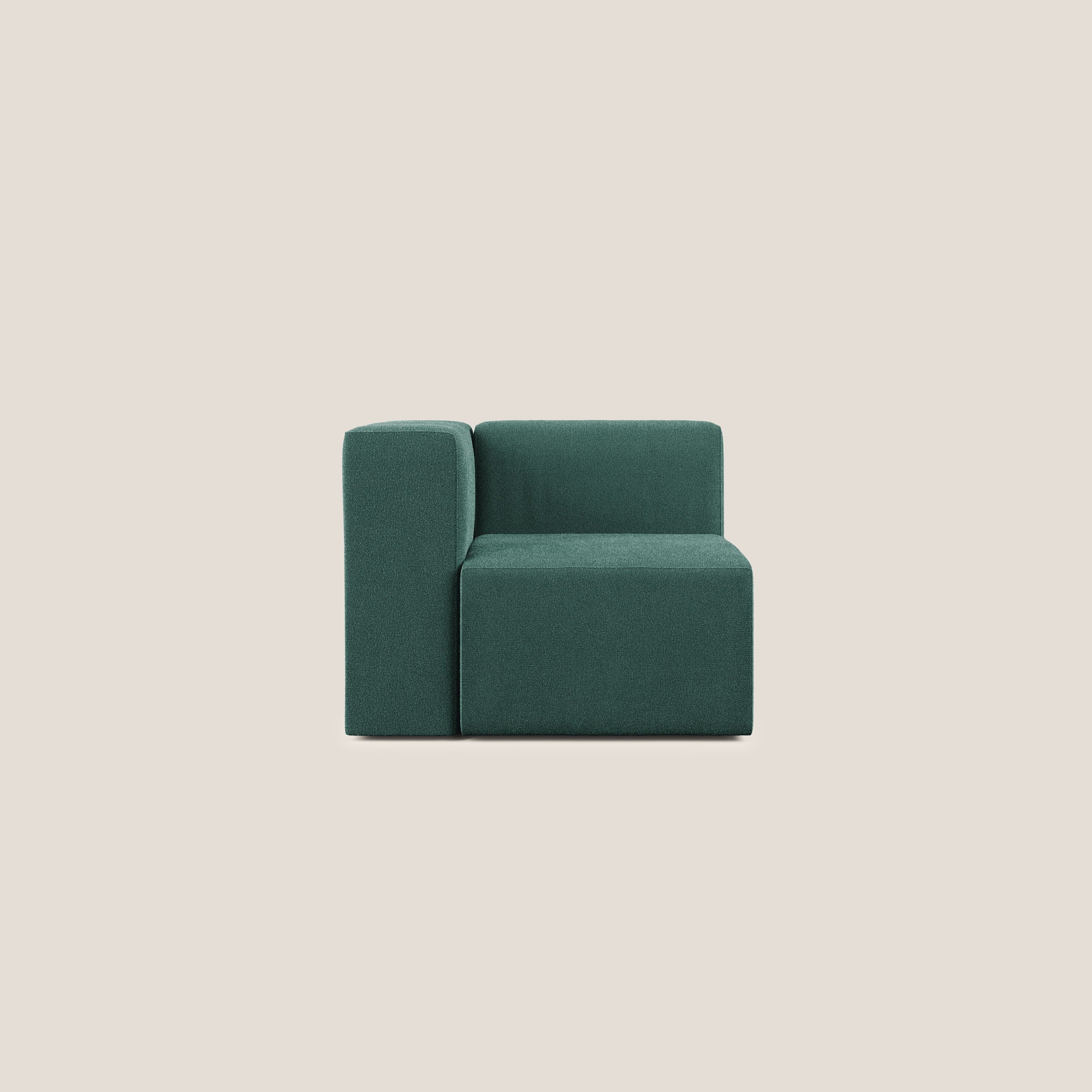 Nettuno modulo angolo/laterale in morbido tessuto bouclè T07 verde - divani.store