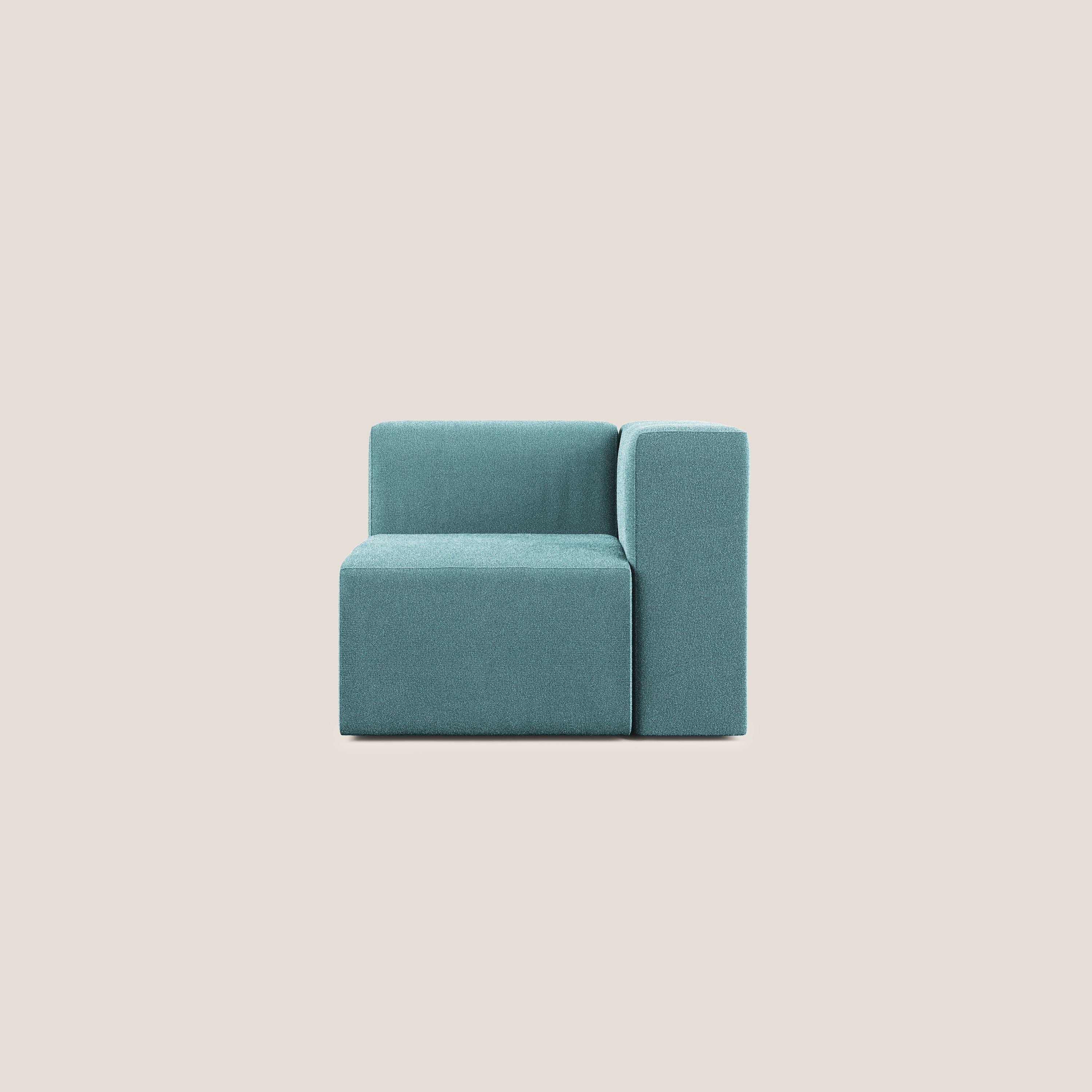 Nettuno modulo angolo/laterale in morbido tessuto bouclè T07 azzurro - divani.store