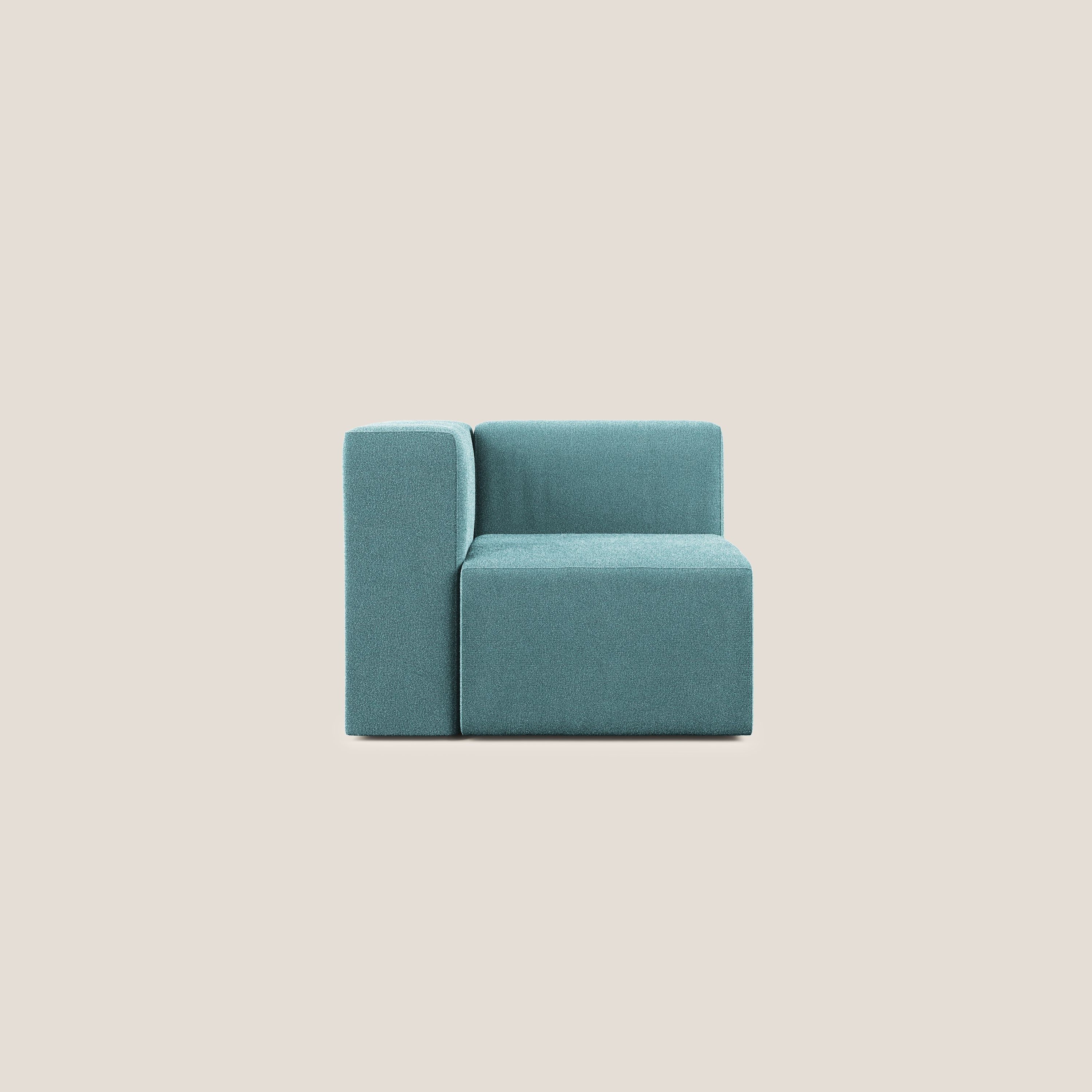 Nettuno modulo angolo/laterale in morbido tessuto bouclè T07 azzurro - divani.store
