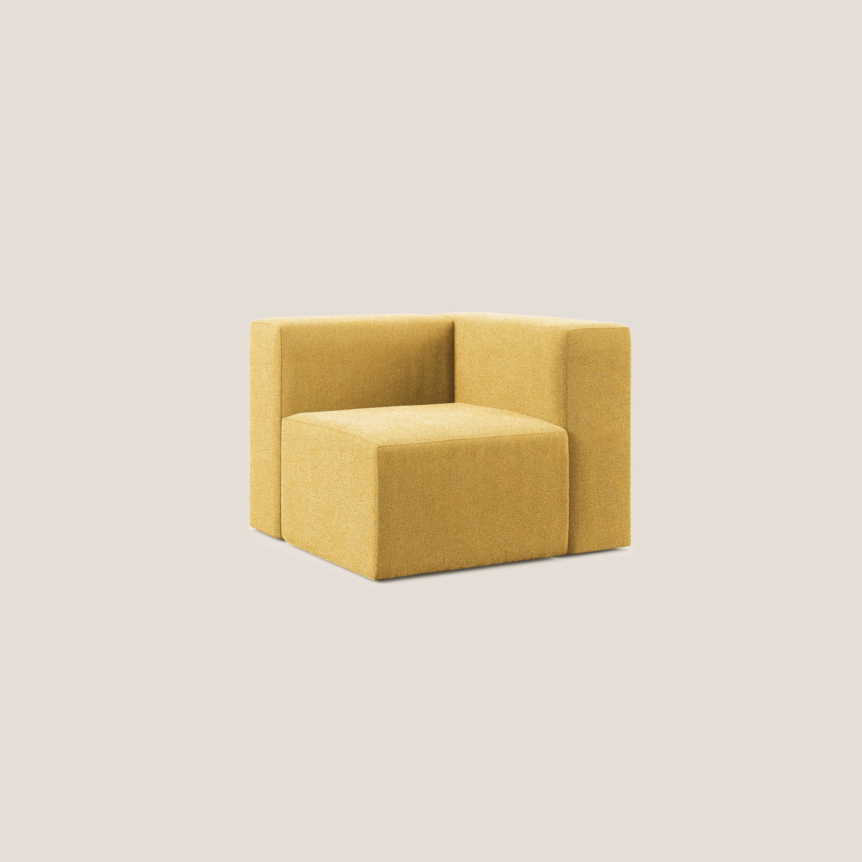 Nettuno modulo angolo/laterale in morbido tessuto bouclè T07 giallo - divani.store
