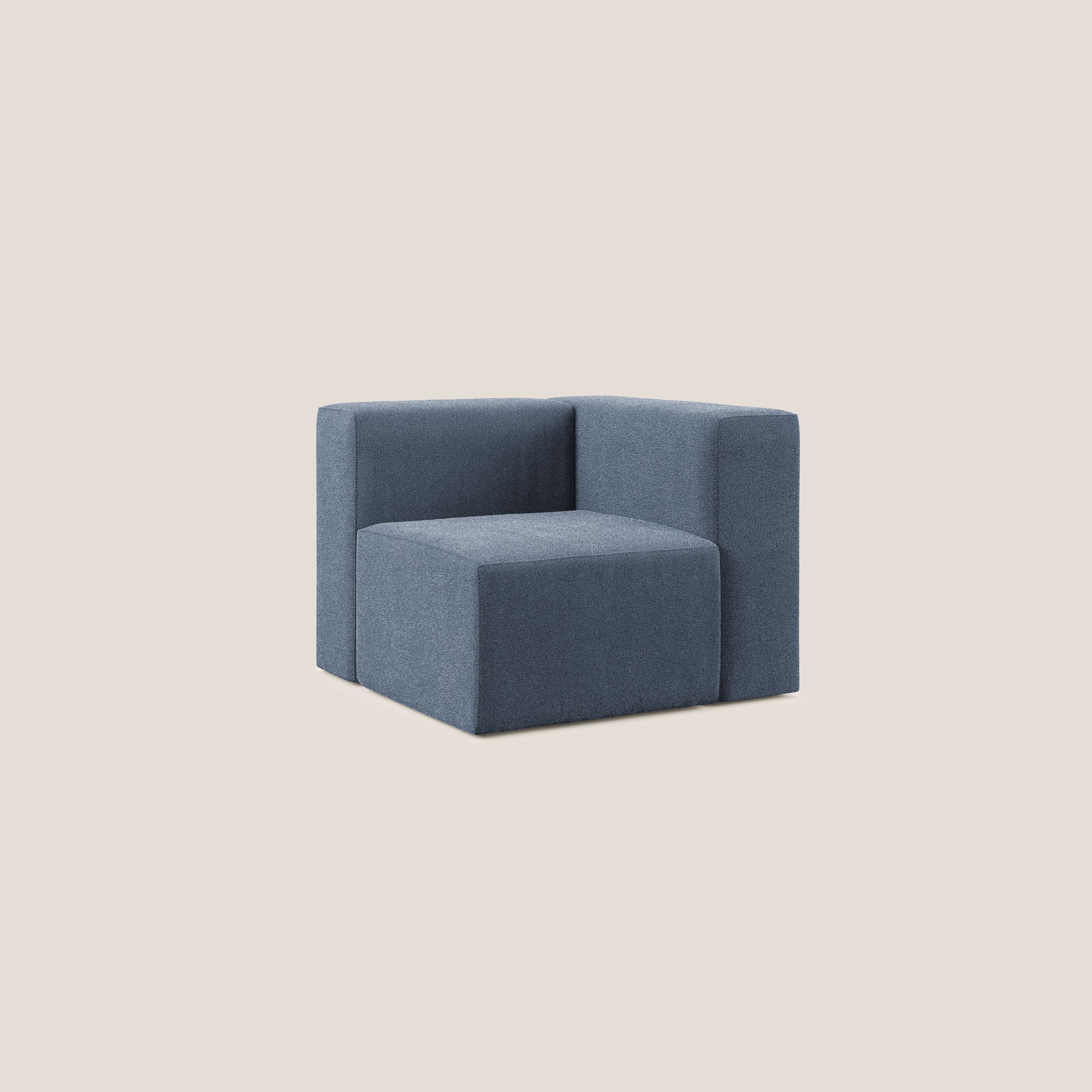 Nettuno modulo angolo/laterale in morbido tessuto bouclè T07 blu - divani.store