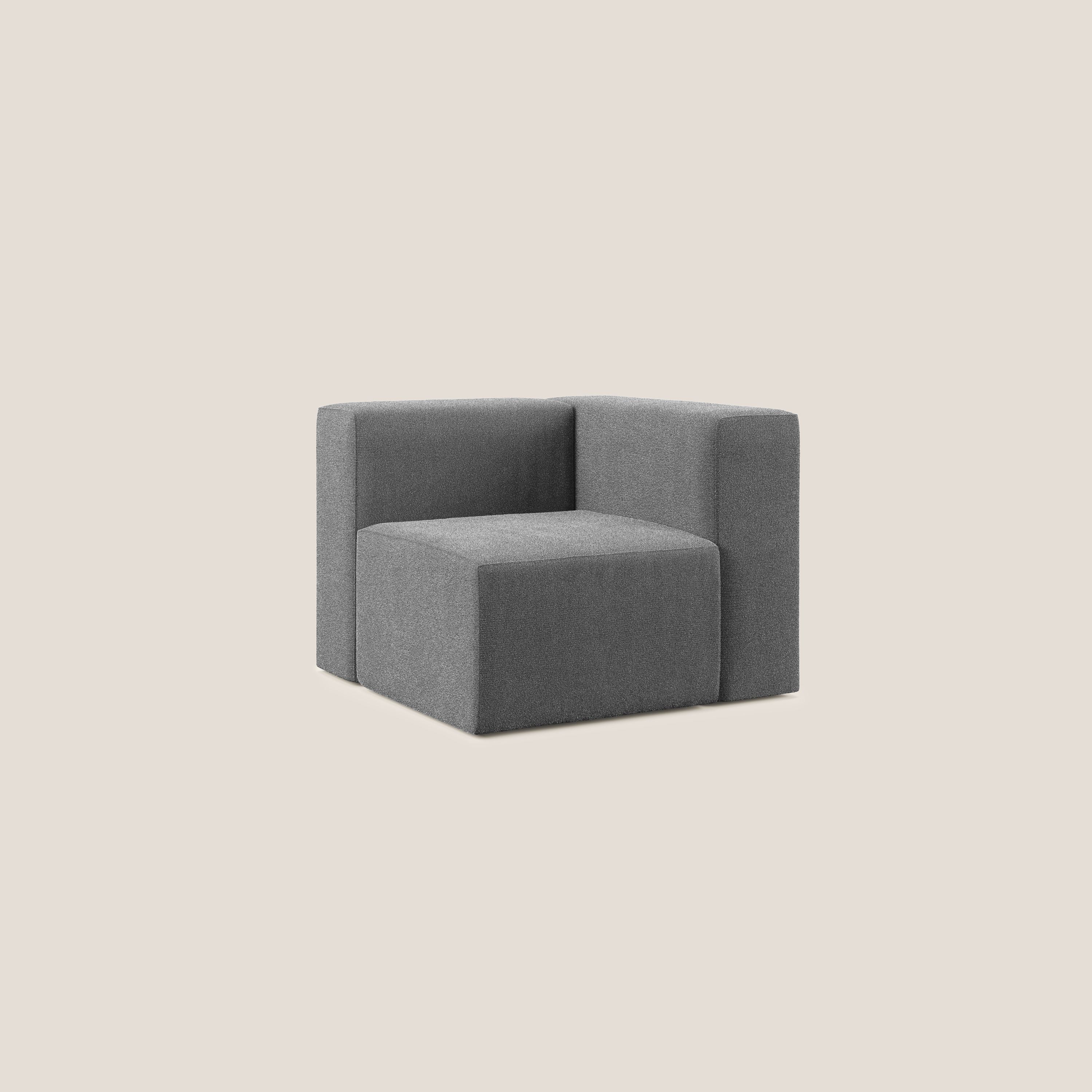 Nettuno modulo angolo/laterale in morbido tessuto bouclè T07 antracite - divani.store