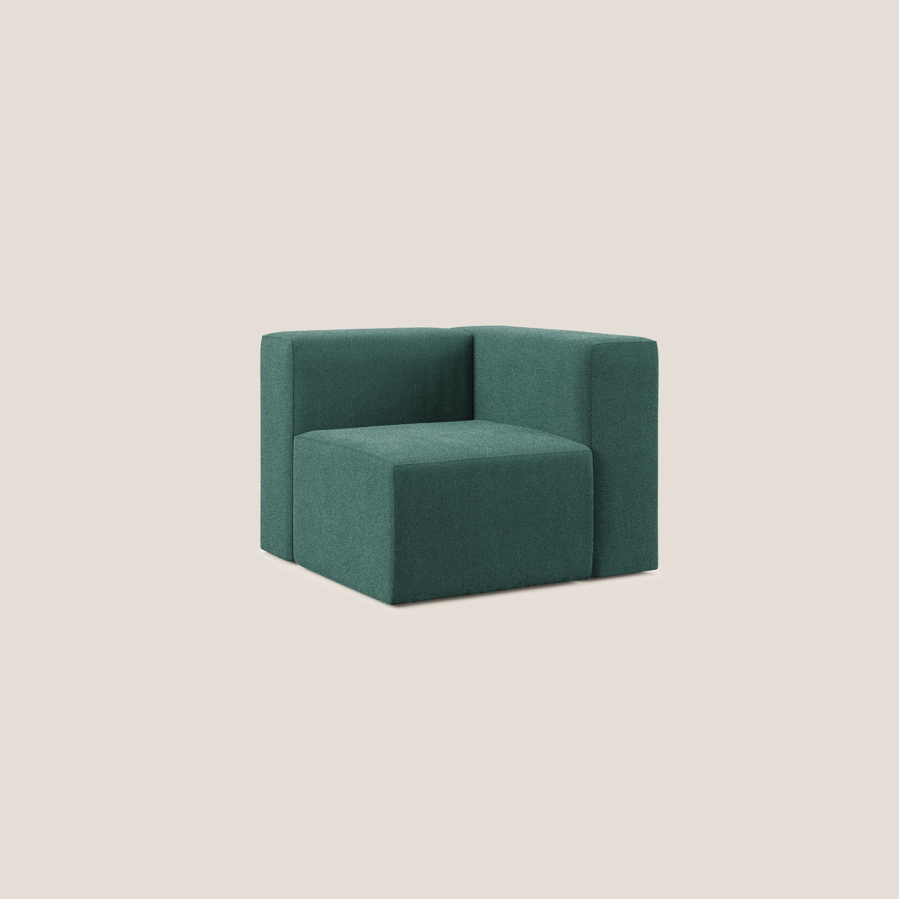 Nettuno modulo angolo/laterale in morbido tessuto bouclè T07 verde - divani.store