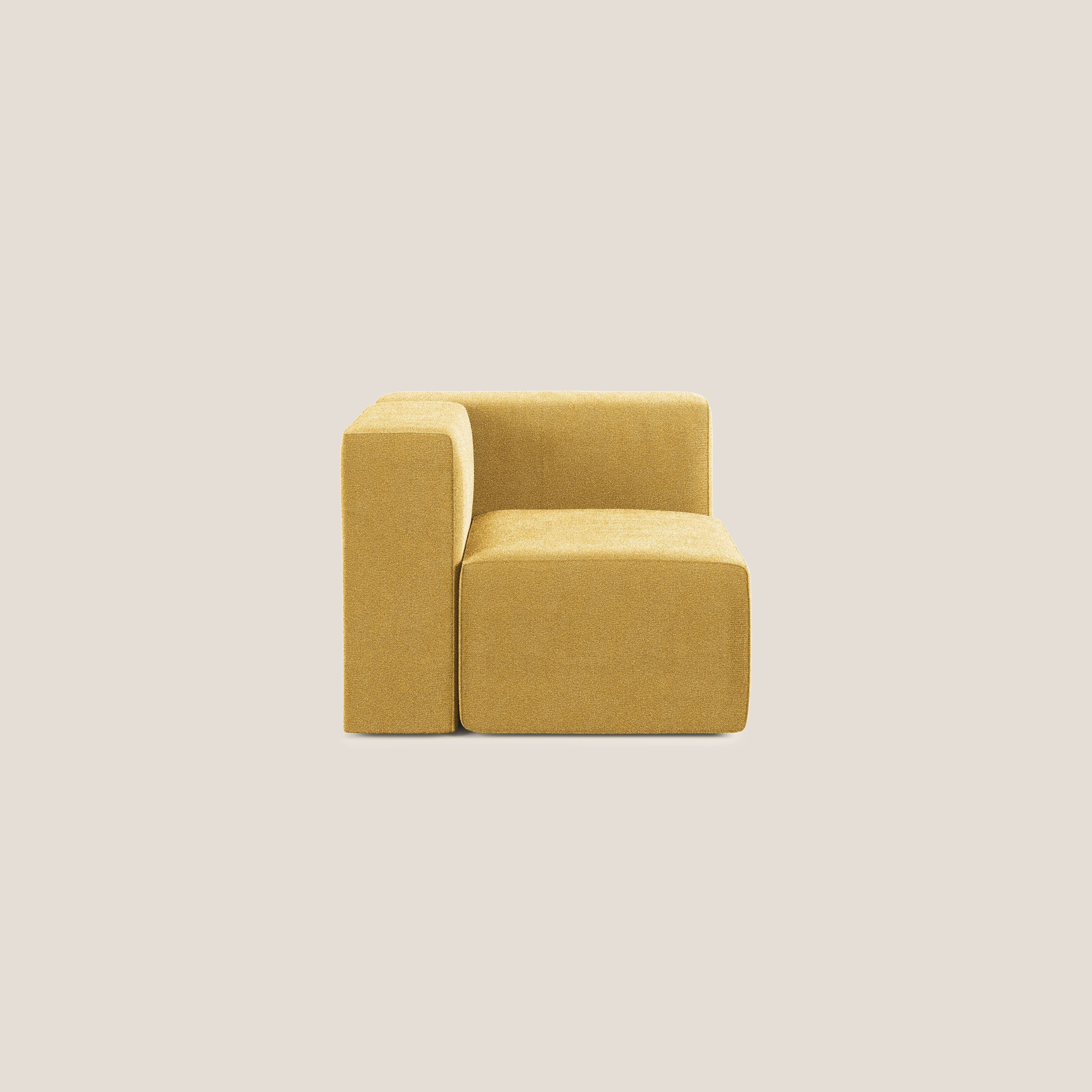 Nettuno modulo angolo/laterale in morbido tessuto bouclè T07 giallo - divani.store