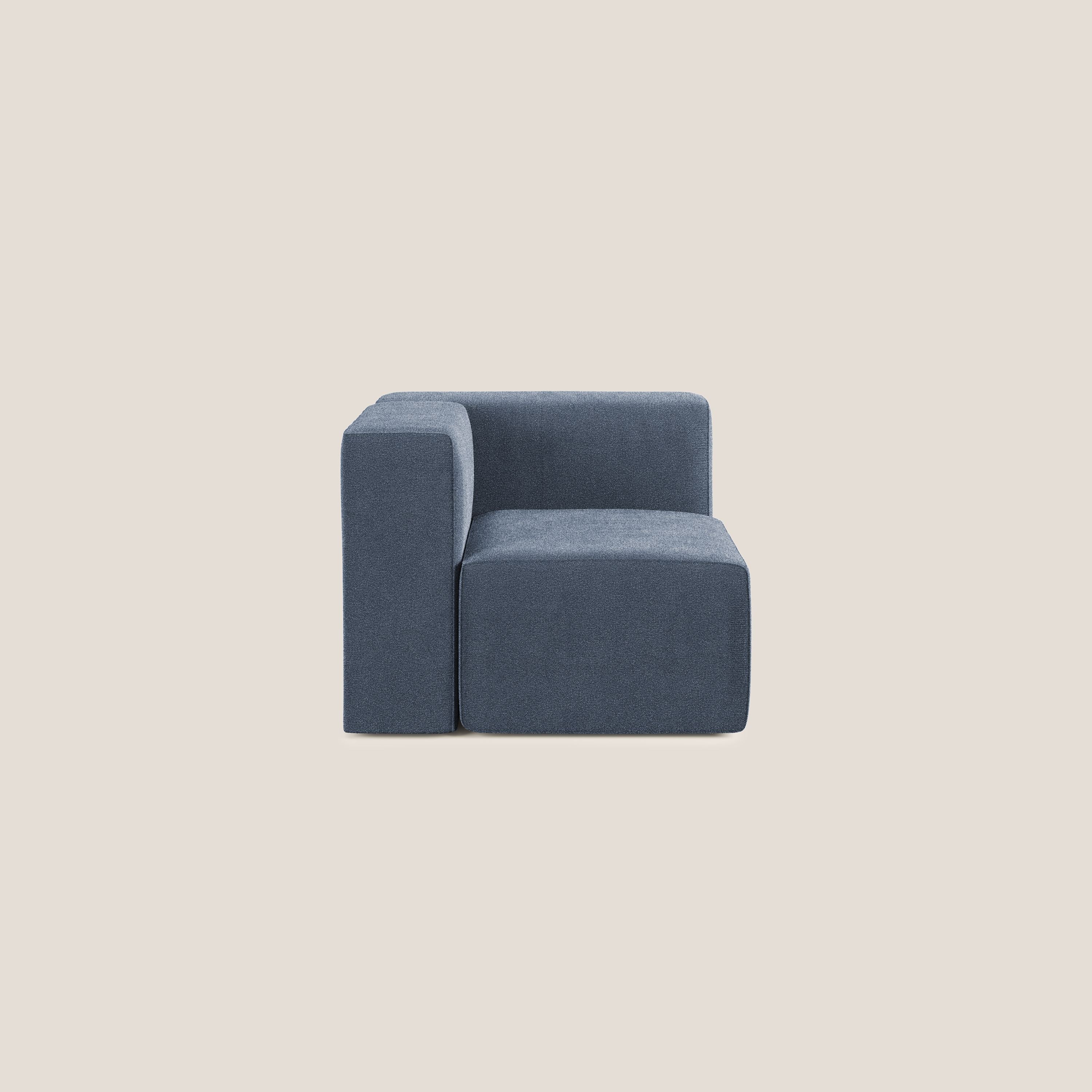 Nettuno modulo angolo/laterale in morbido tessuto bouclè T07 blu - divani.store