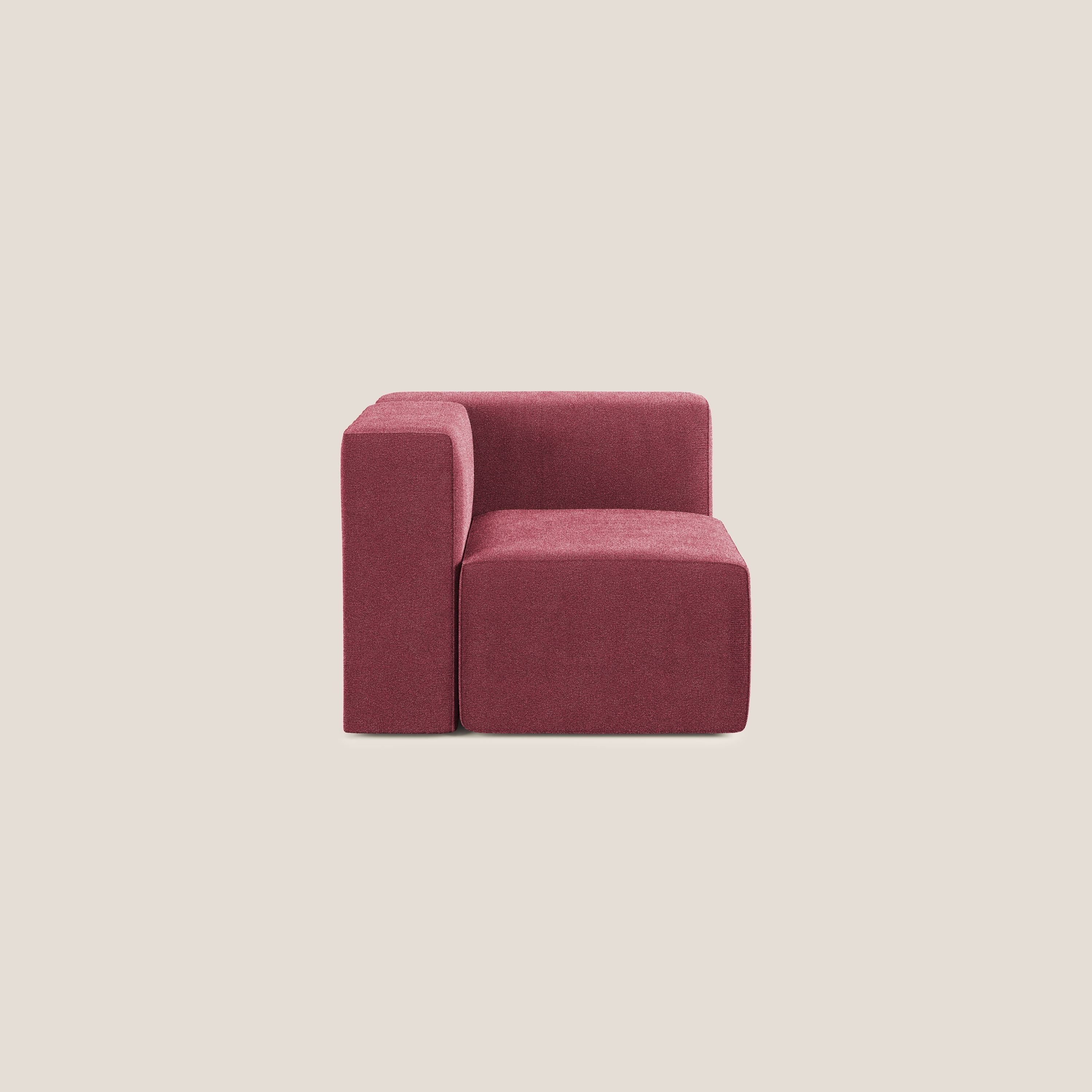 Nettuno modulo angolo/laterale in morbido tessuto bouclè T07 rosso - divani.store