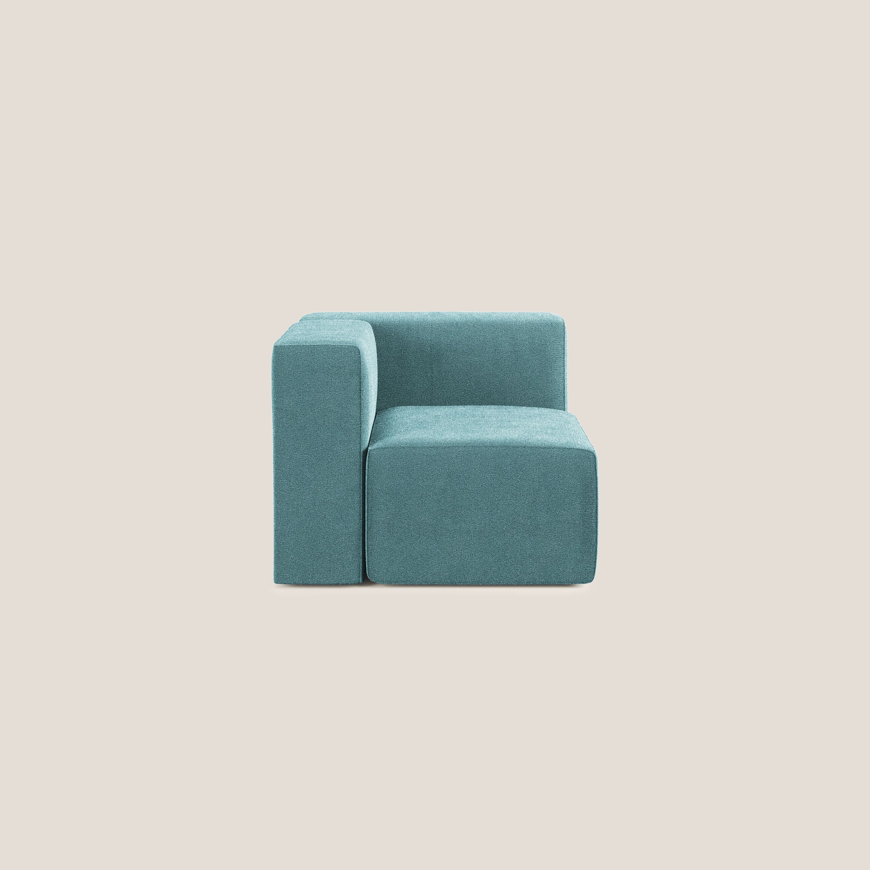 Nettuno modulo angolo/laterale in morbido tessuto bouclè T07 azzurro - divani.store