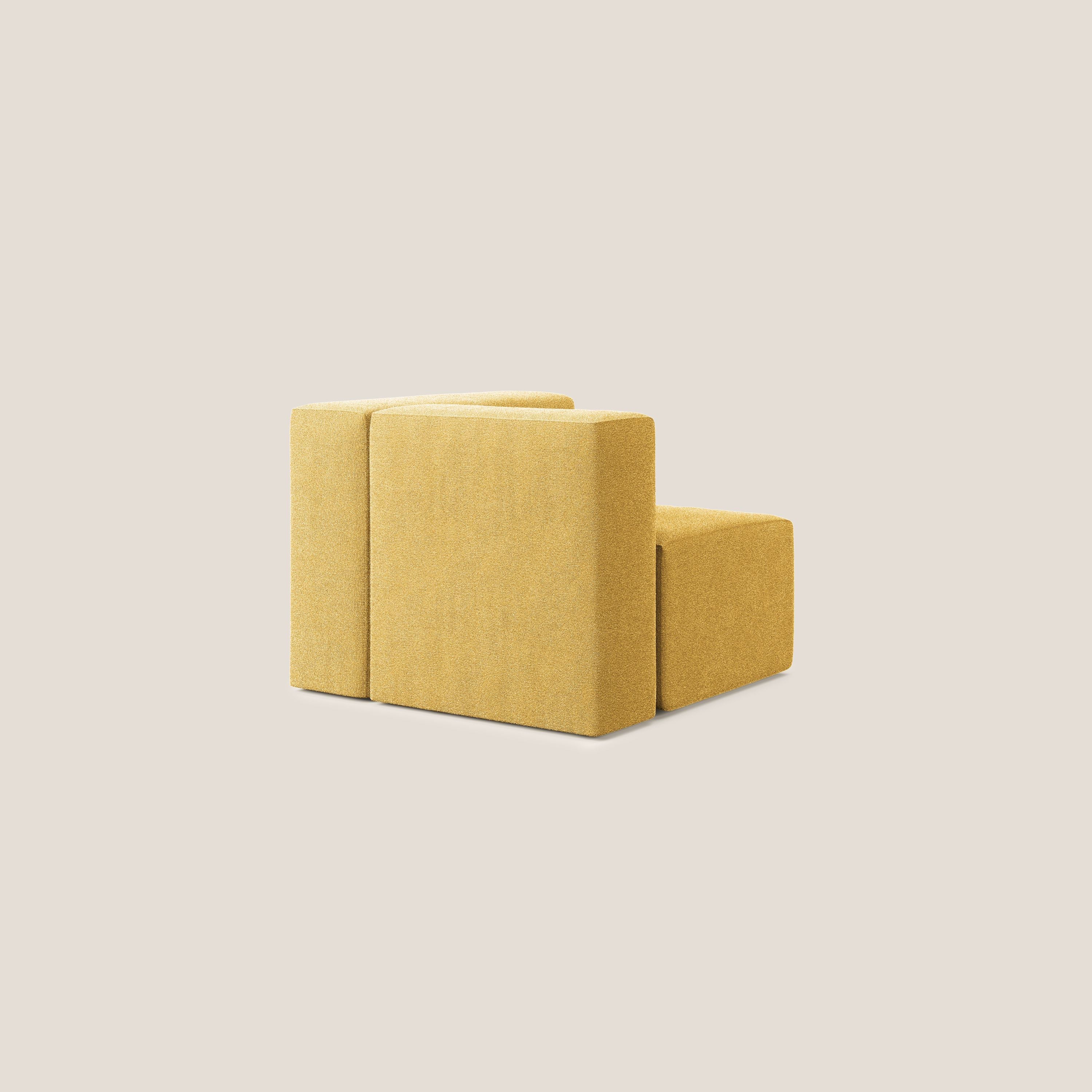 Nettuno modulo angolo/laterale in morbido tessuto bouclè T07 giallo - divani.store
