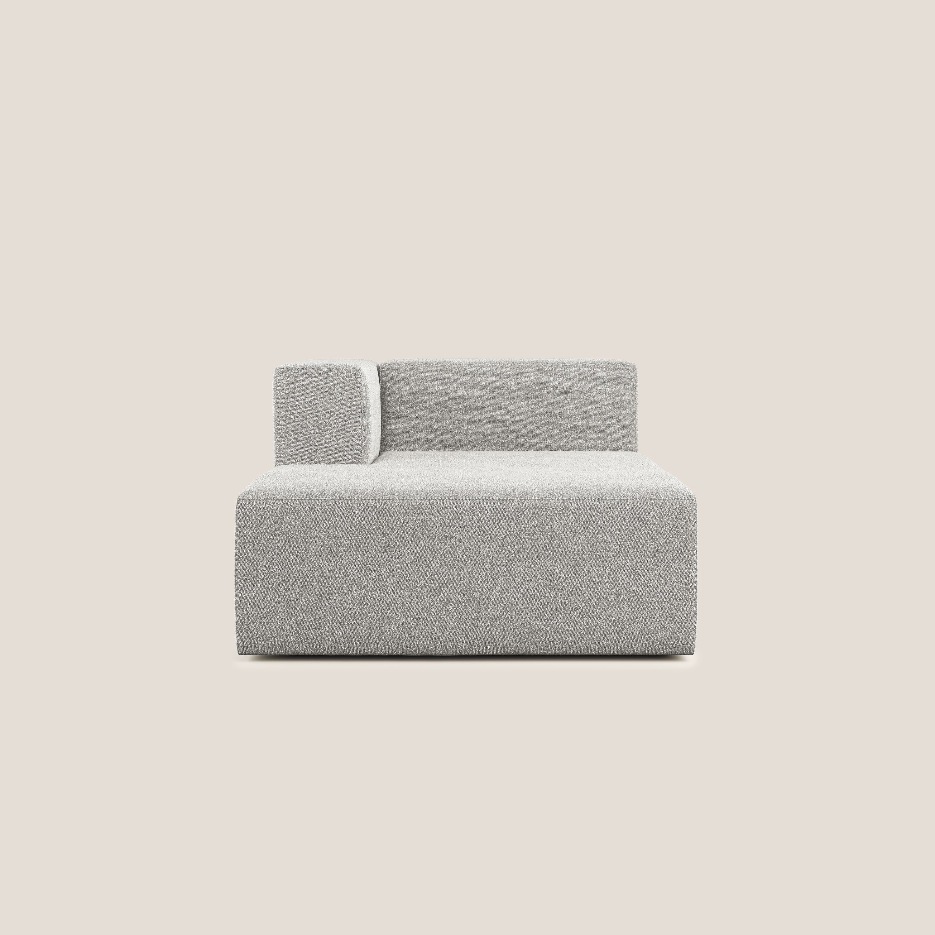 Nettuno modulo chaise longue in morbido tessuto bouclè T07 grigio - divani.store