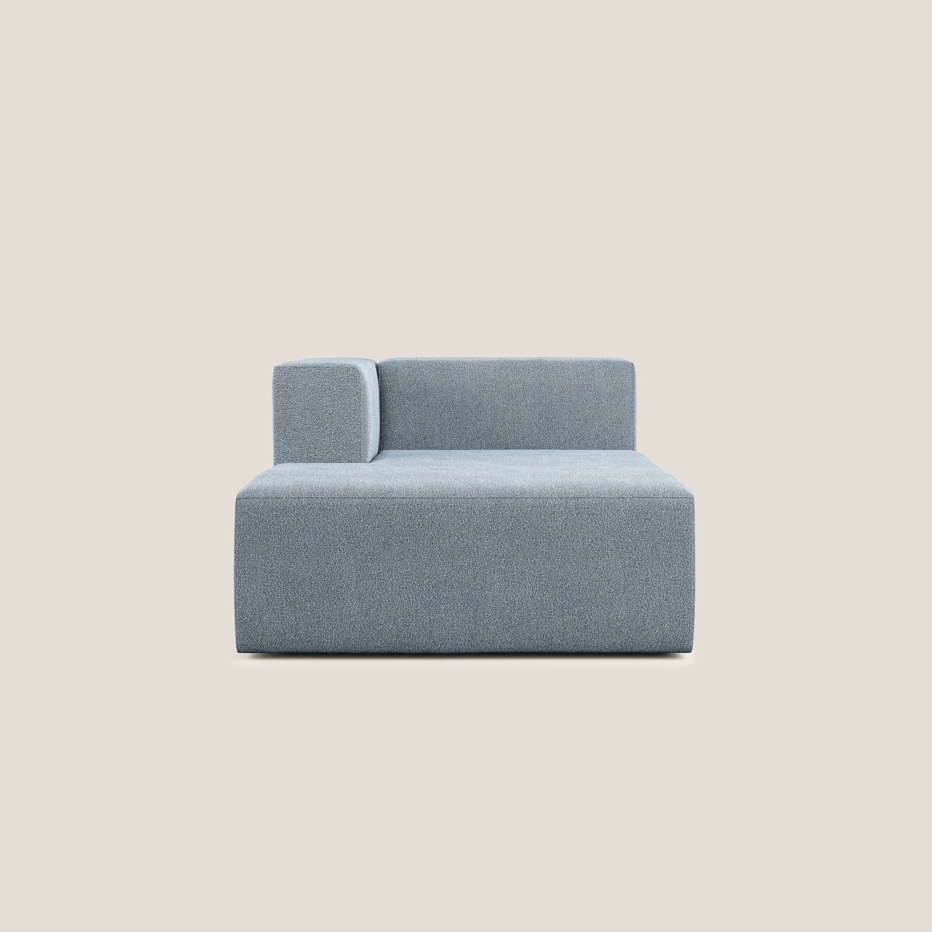 Nettuno modulo chaise longue in morbido tessuto bouclè T07 carta da zucchero - divani.store