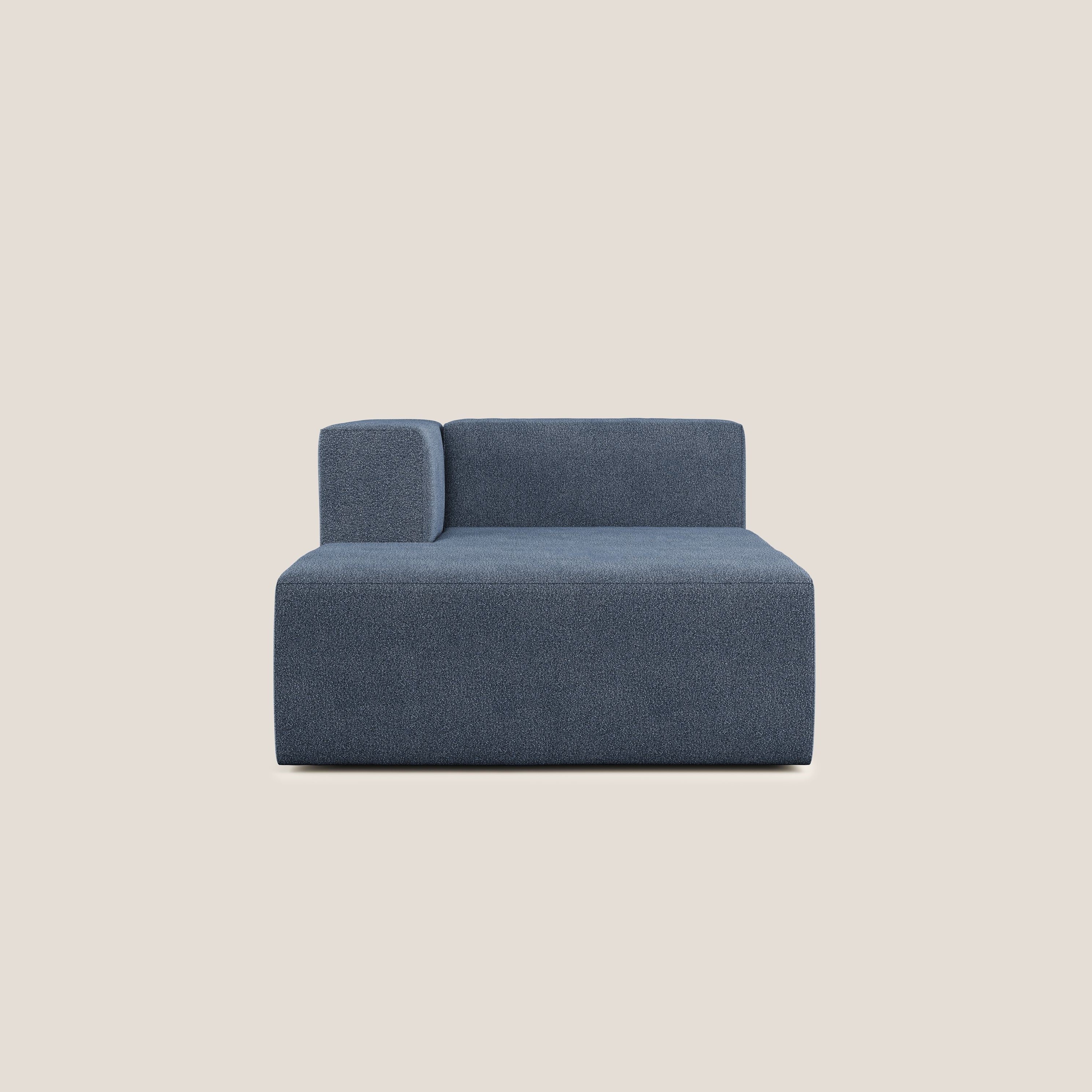 Nettuno modulo chaise longue in morbido tessuto bouclè T07 blu - divani.store