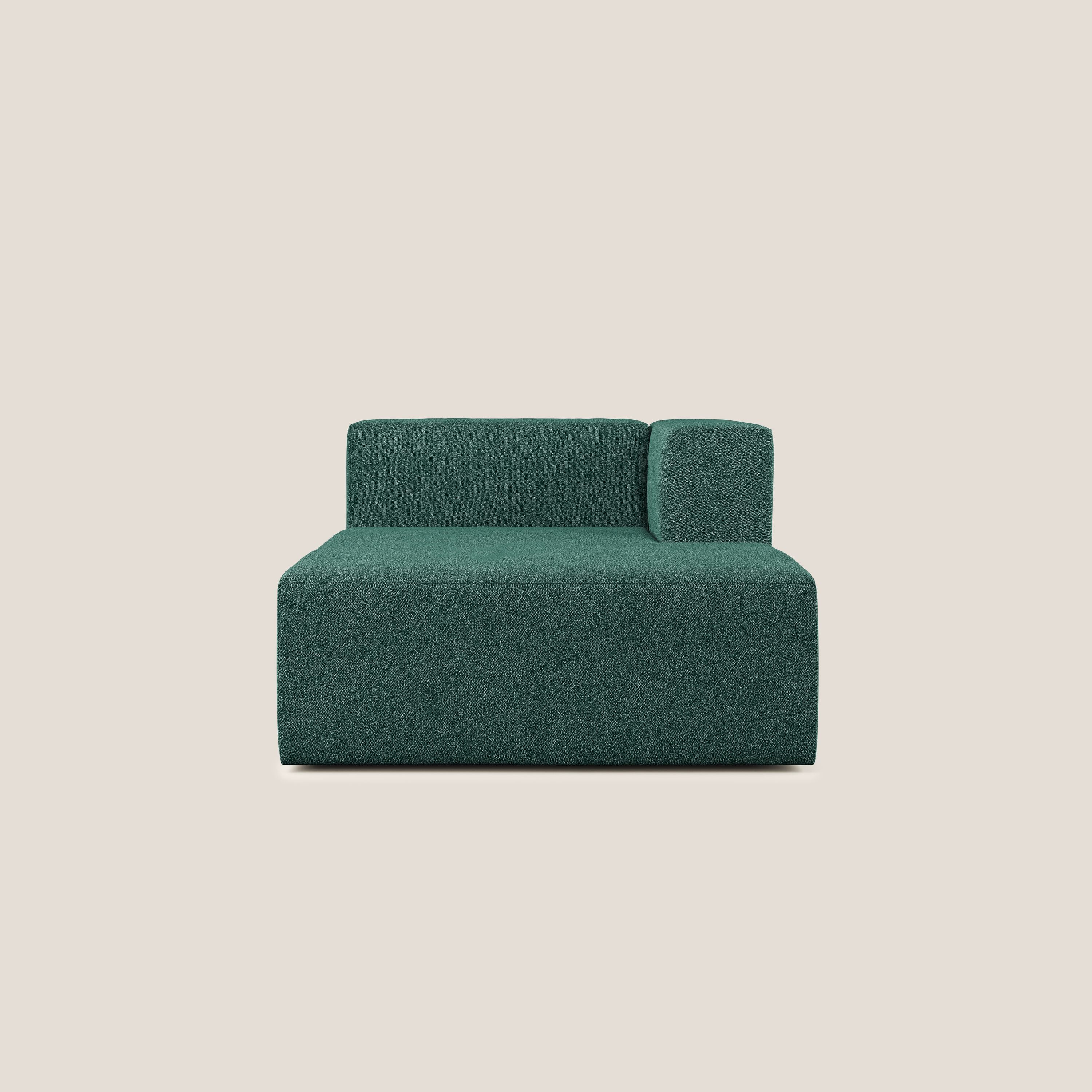 Shop online Nettuno modulo chaise longue in morbido tessuto bouclè T07 verde - divani.store