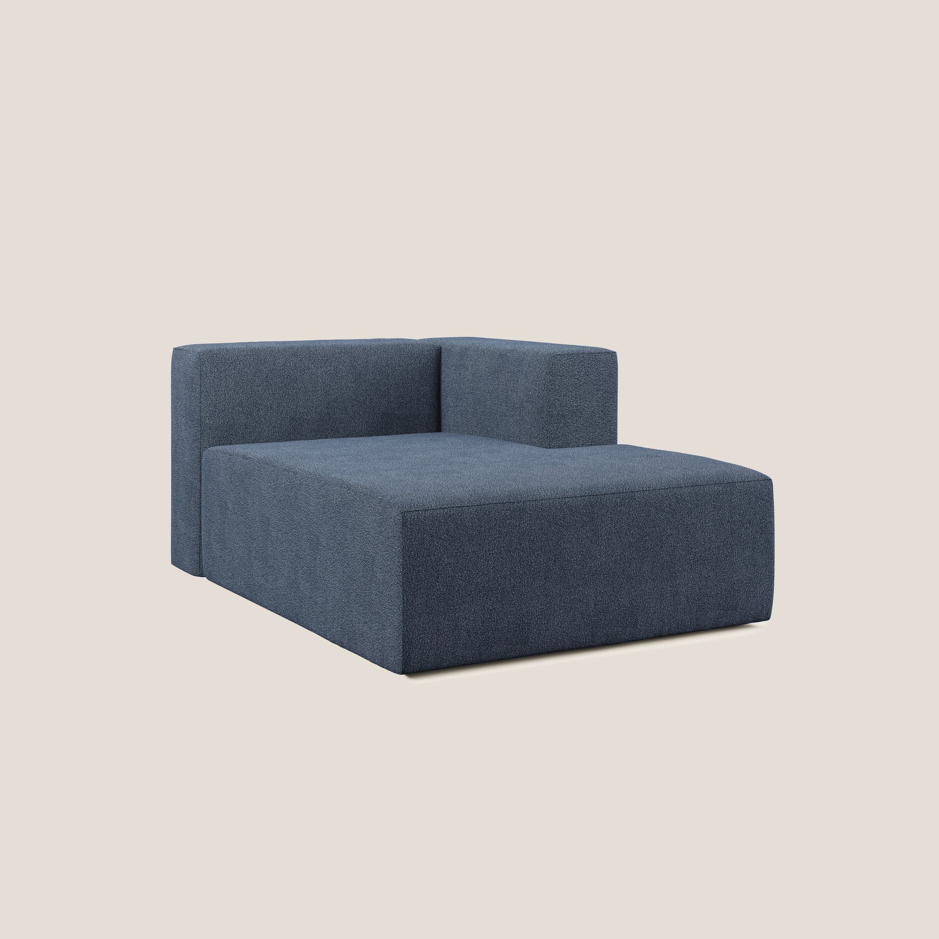 Nettuno modulo chaise longue in morbido tessuto bouclè T07 blu - divani.store