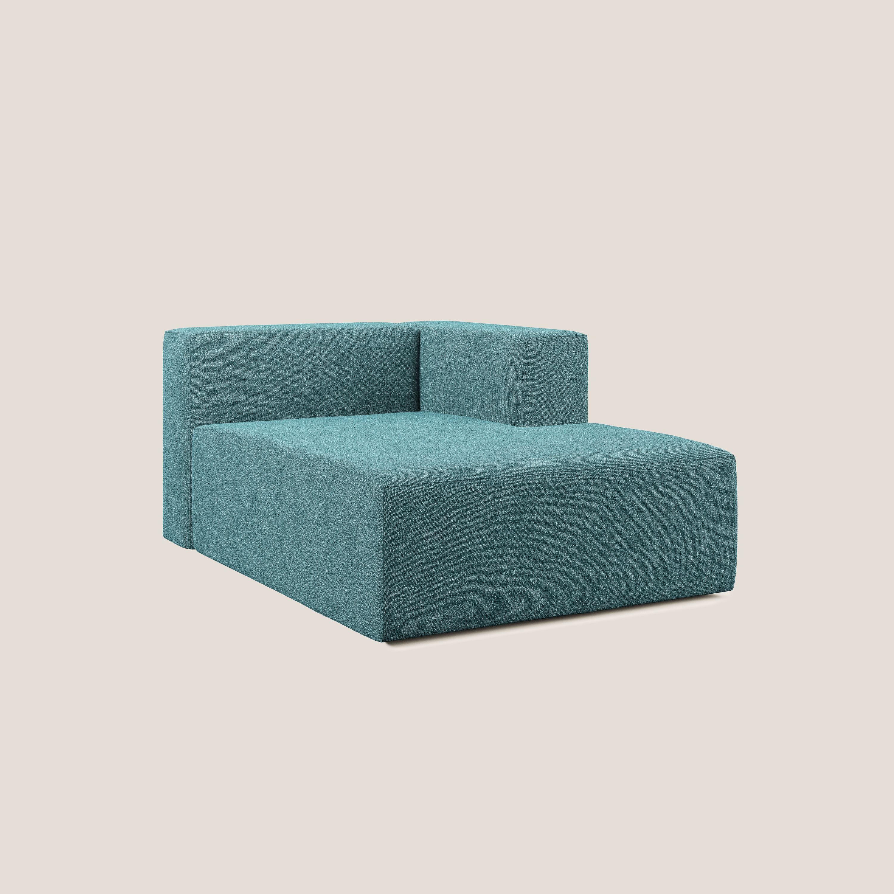 Nettuno modulo chaise longue in morbido tessuto bouclè T07 azzurro - divani.store