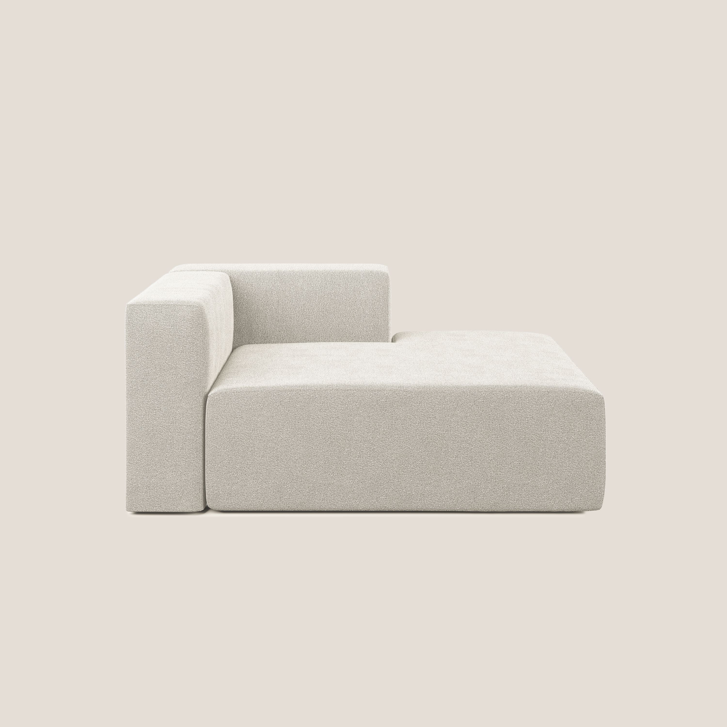 Shop online Nettuno modulo chaise longue in morbido tessuto bouclè T07 bianco - divani.store