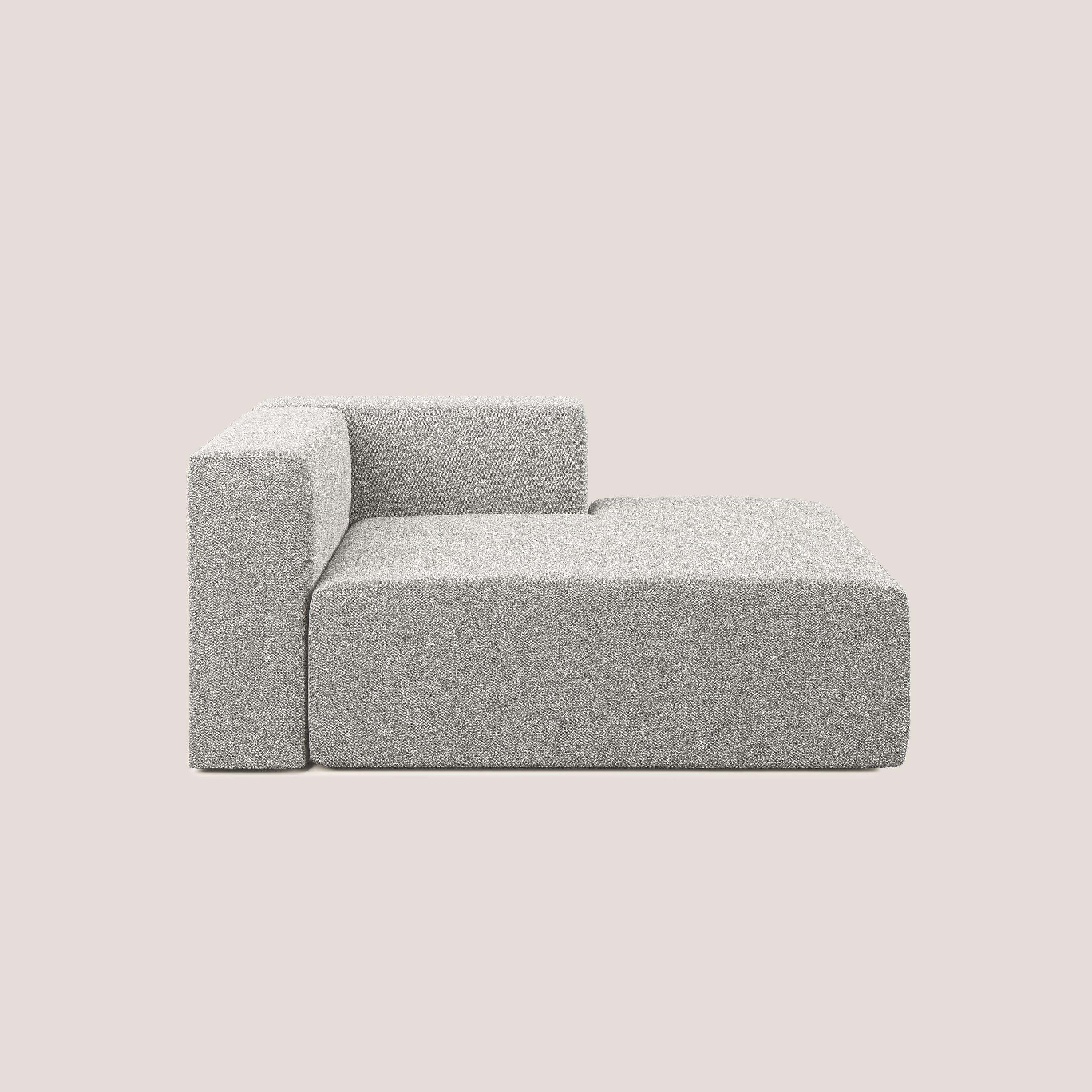 Nettuno modulo chaise longue in morbido tessuto bouclè T07 grigio - divani.store