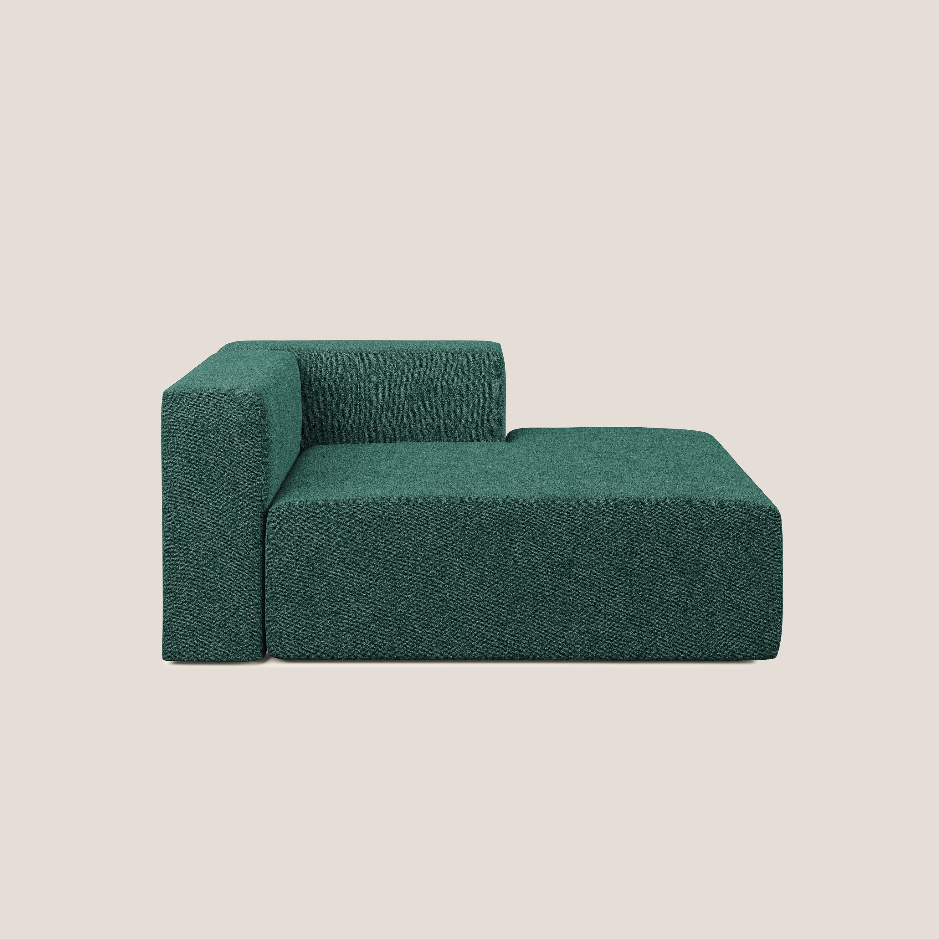 Shop online Nettuno modulo chaise longue in morbido tessuto bouclè T07 verde - divani.store