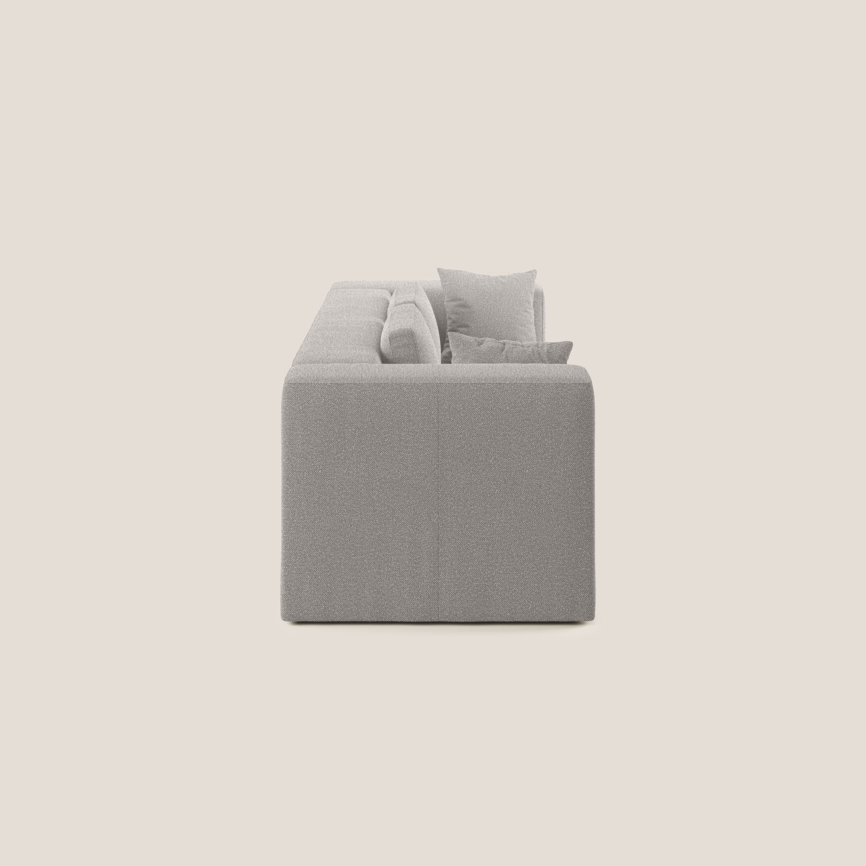 Nettuno divano moderno componibile in morbido tessuto bouclè T07 grigio - divani.store