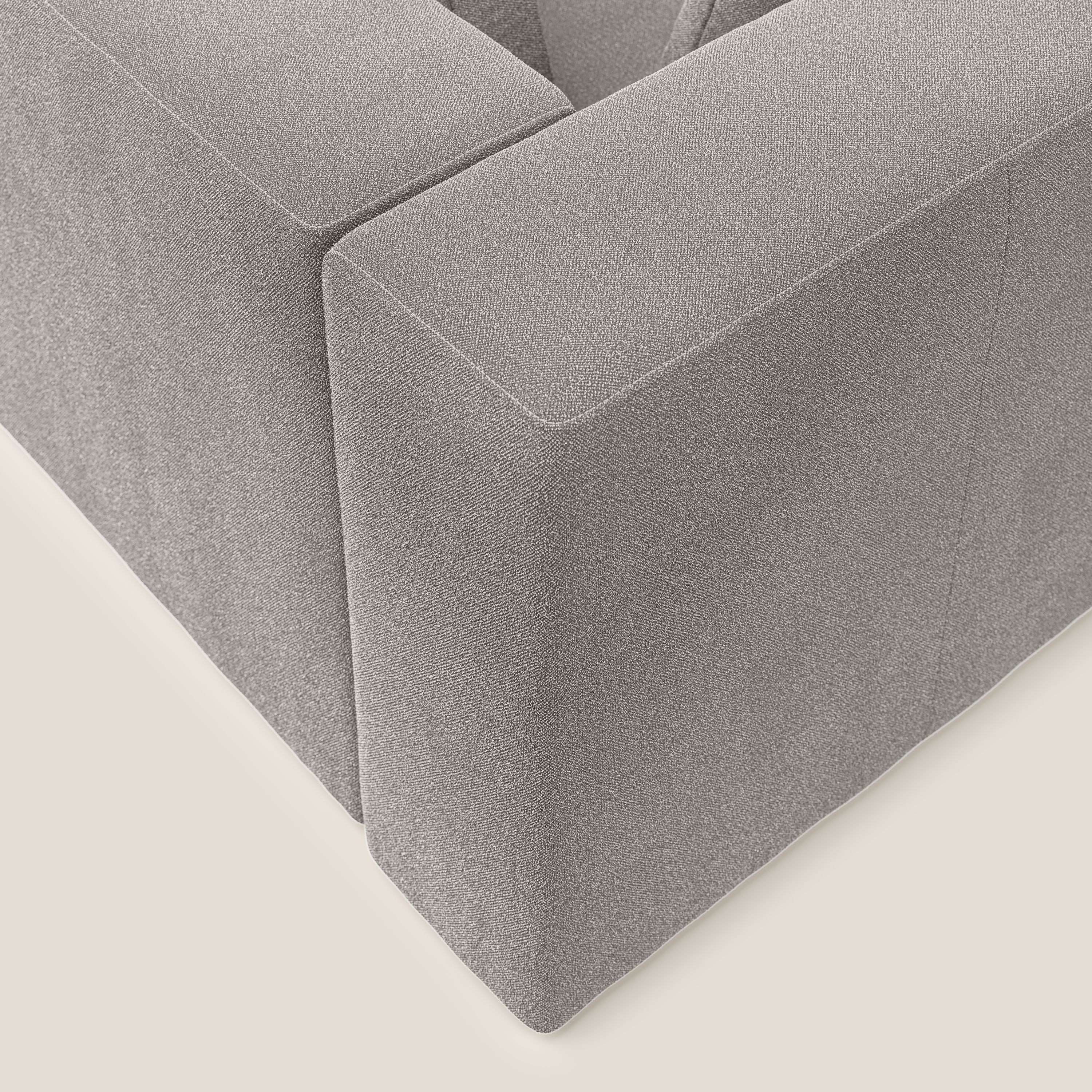 Nettuno divano moderno componibile in morbido tessuto bouclè T07 grigio - divani.store