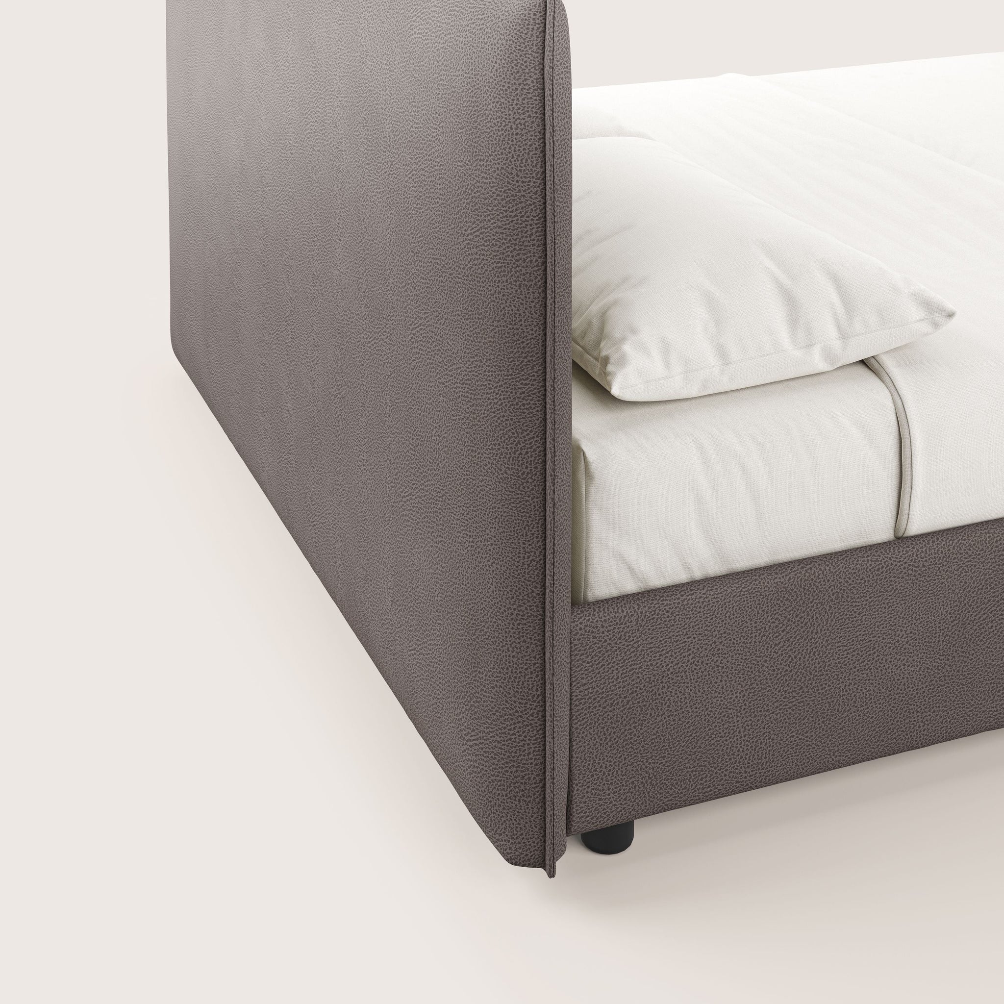 Nina lit coffre au design minimaliste en microfibre détachable effet cuir T15