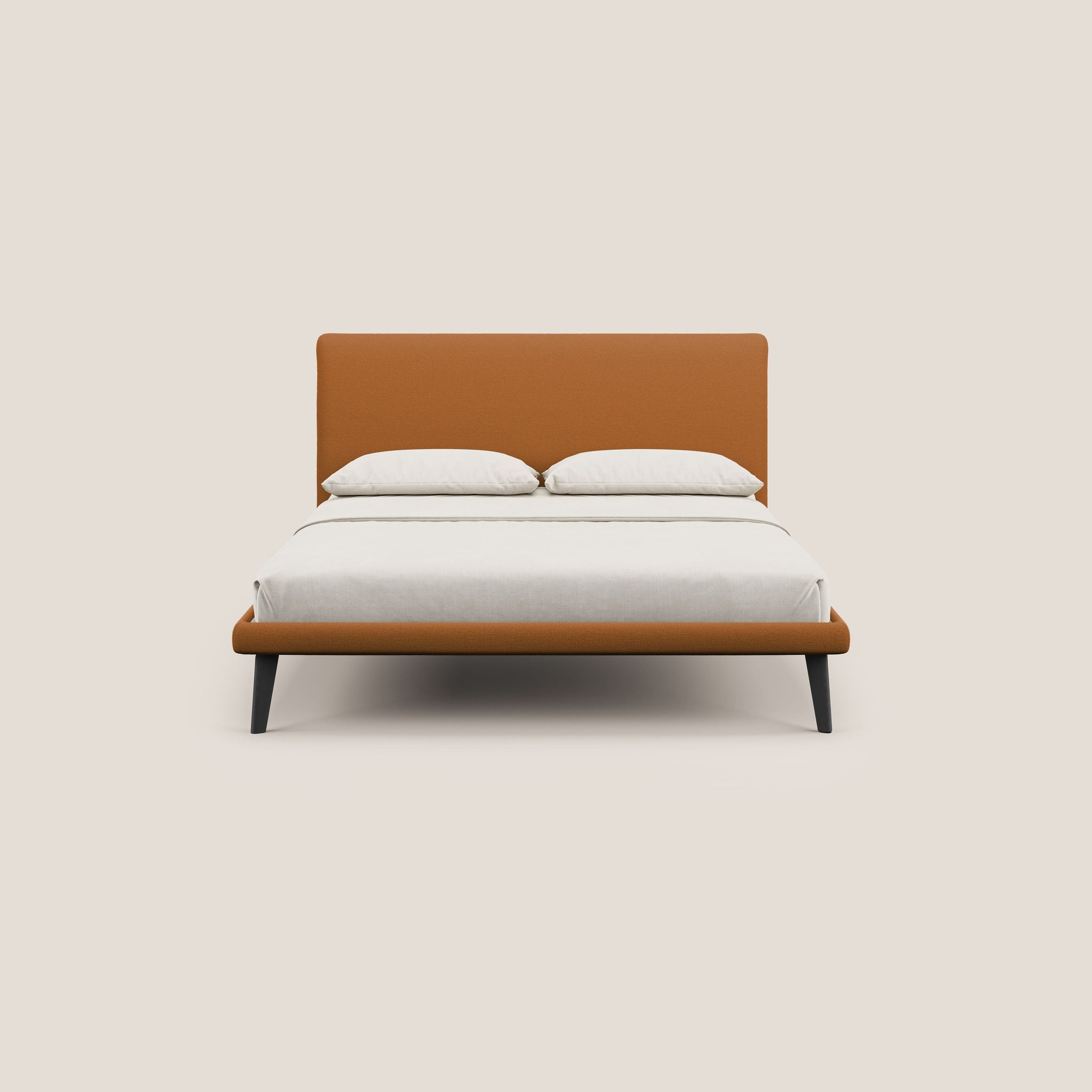 Noel lit minimaliste scandinave avec pieds foncés et tissu flammé imperméable T19