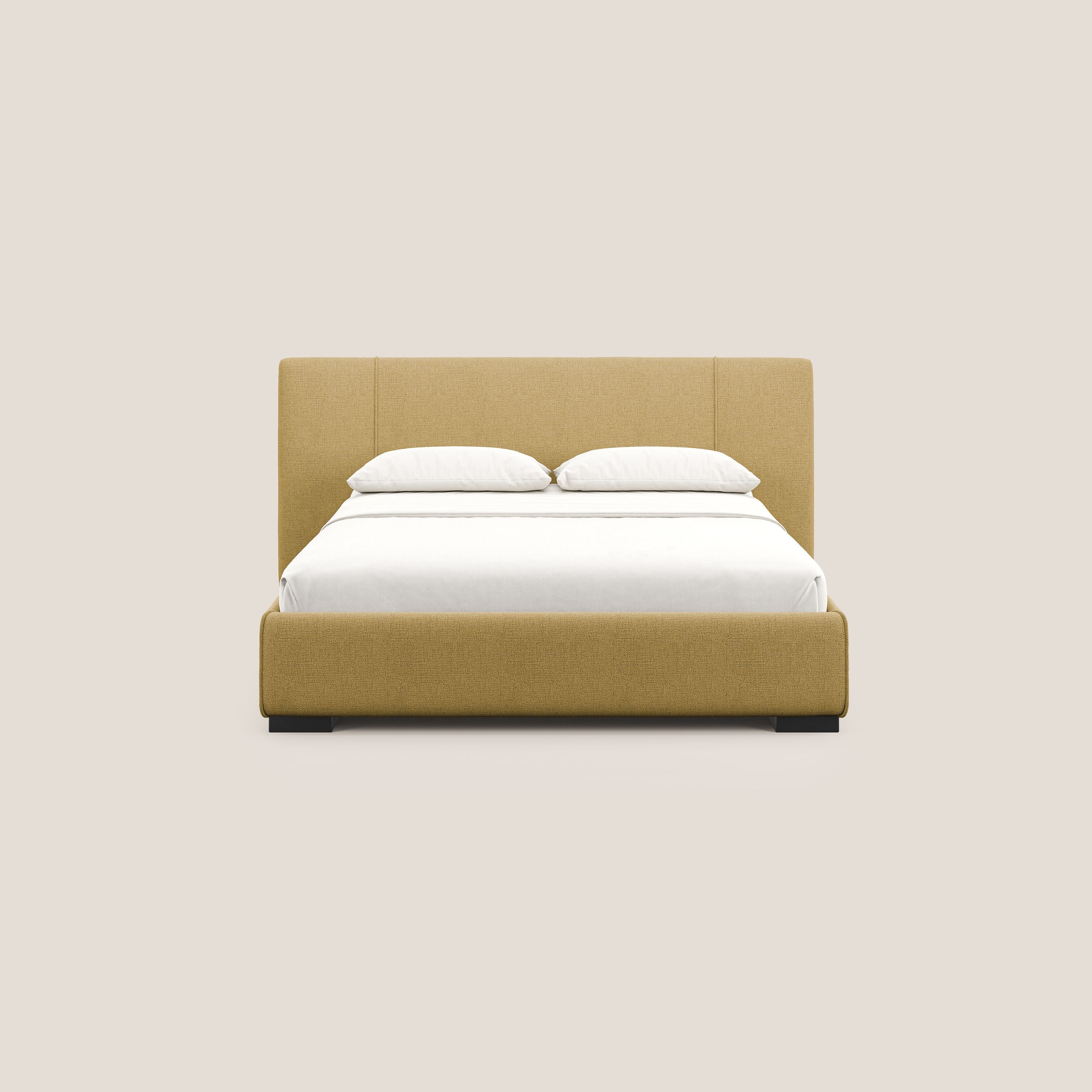 Omero letto imbottito contenitore sfoderabile in tessuto fiammato impermeabile T14 - divani.store