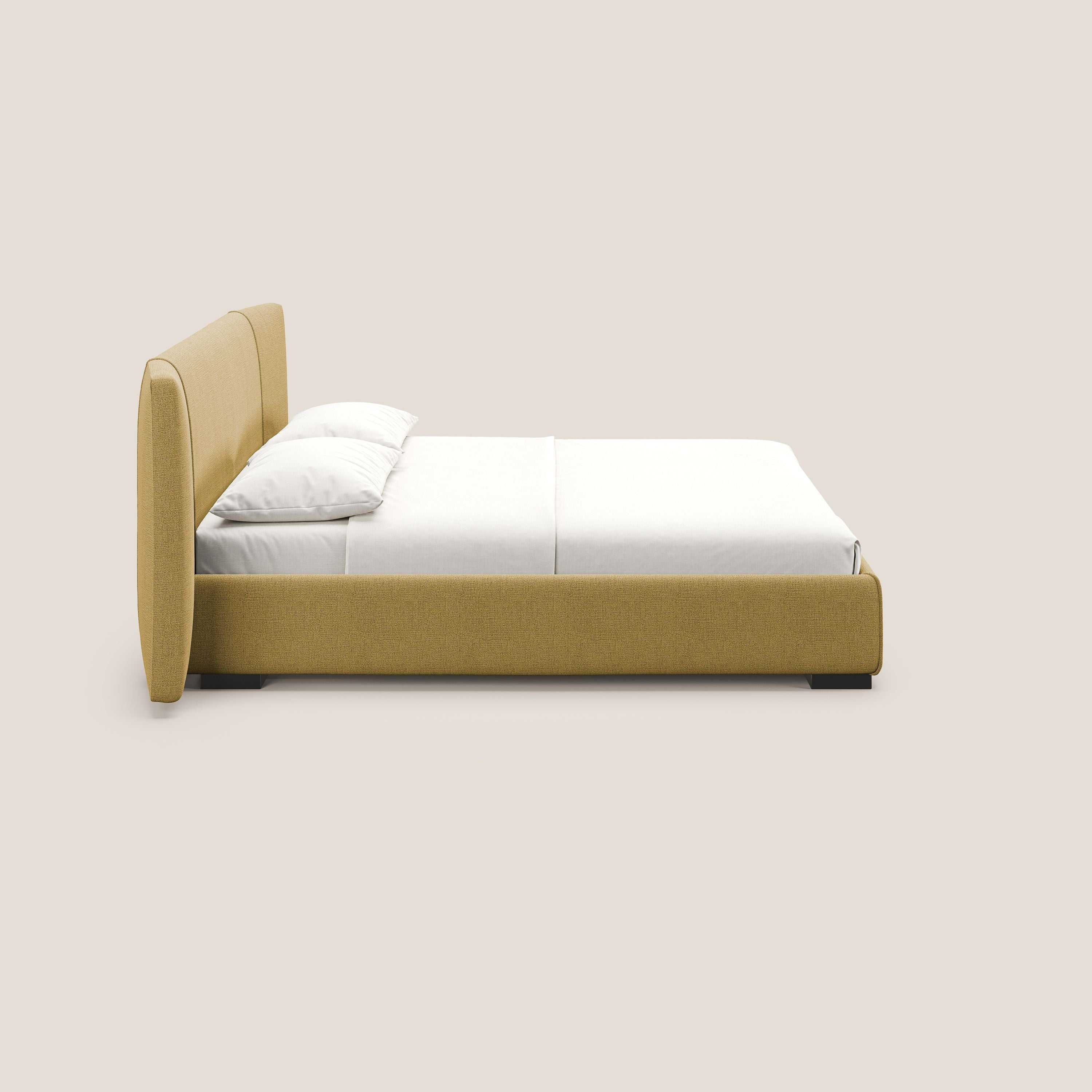 Omero letto imbottito contenitore sfoderabile in tessuto fiammato impermeabile T14 - divani.store