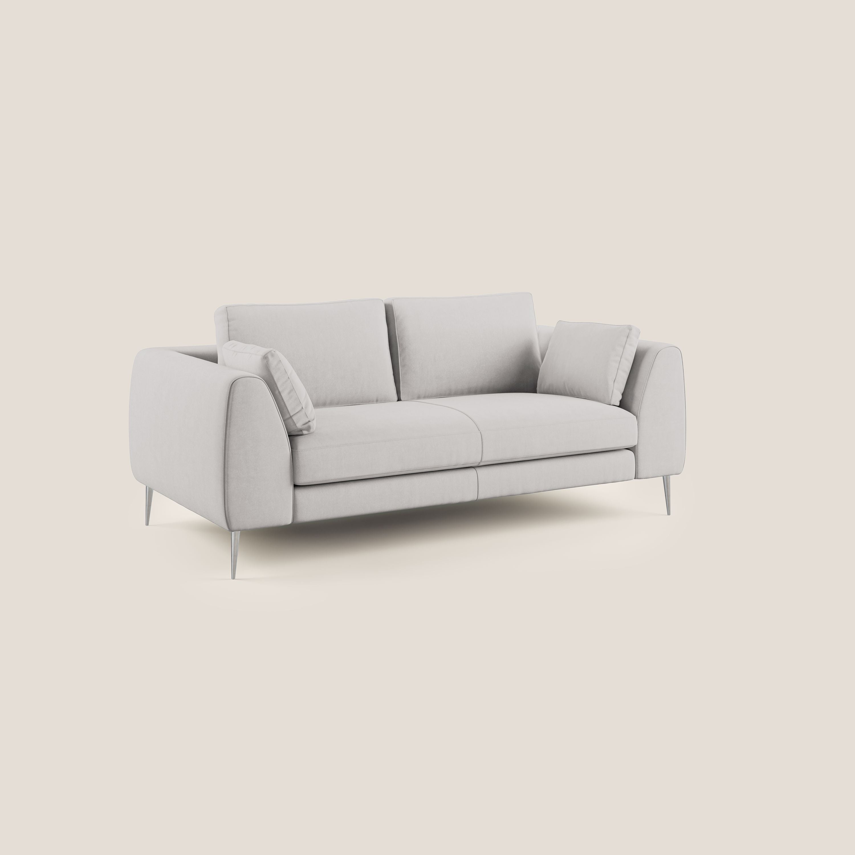 Plano divano moderno in microfibra tecnica smacchiabile T11 grigio chiaro - divani.store