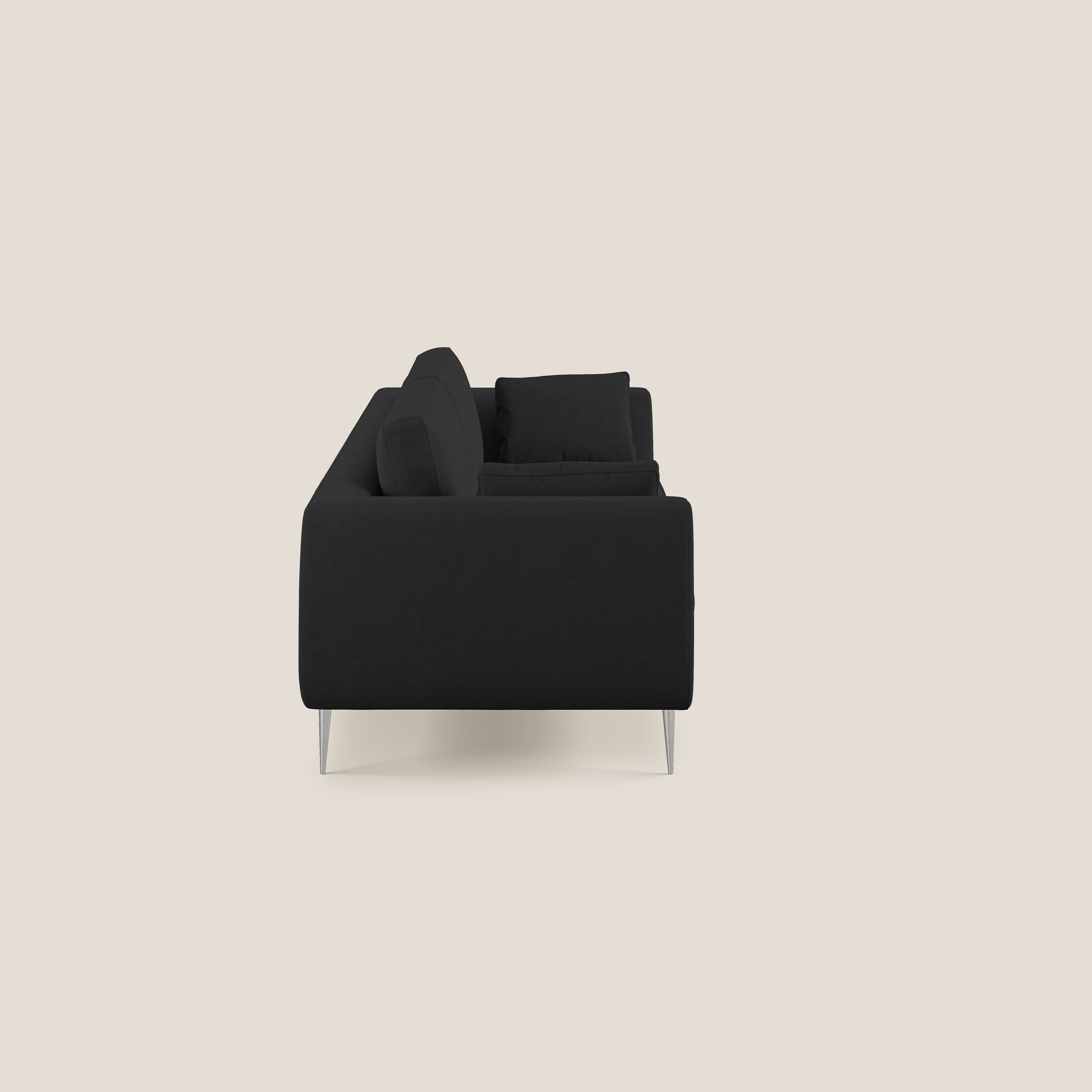 Plano divano moderno in microfibra tecnica smacchiabile T11 nero - divani.store