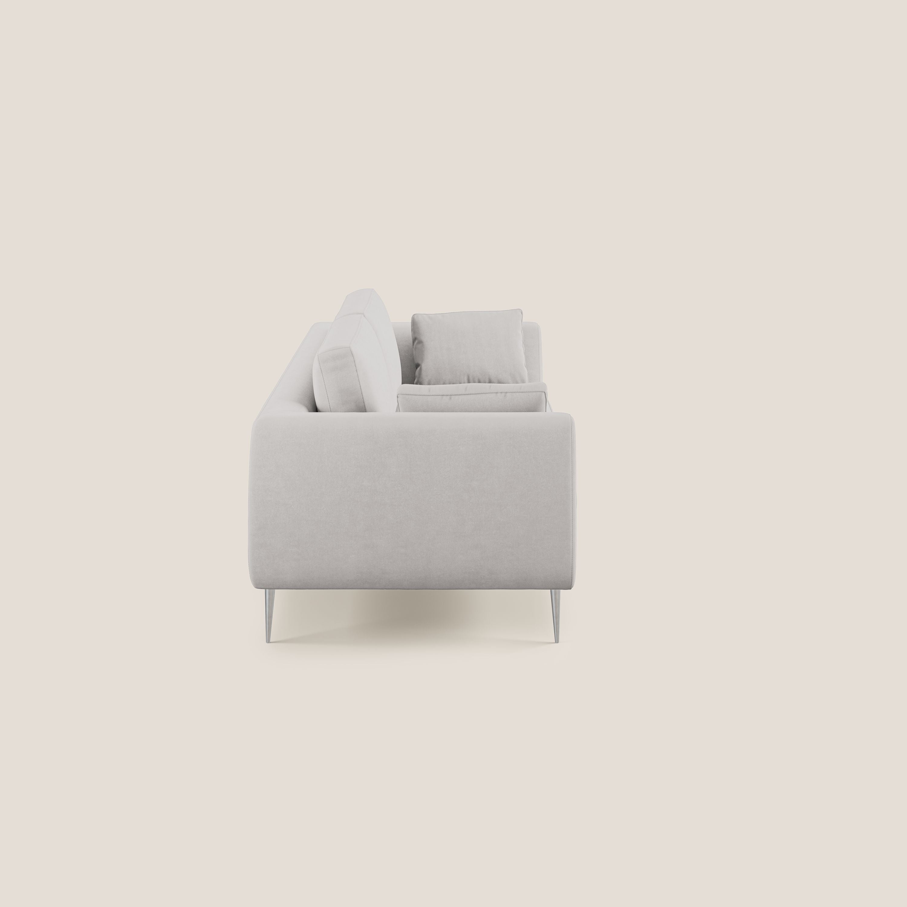 Plano divano moderno in microfibra tecnica smacchiabile T11 grigio chiaro - divani.store