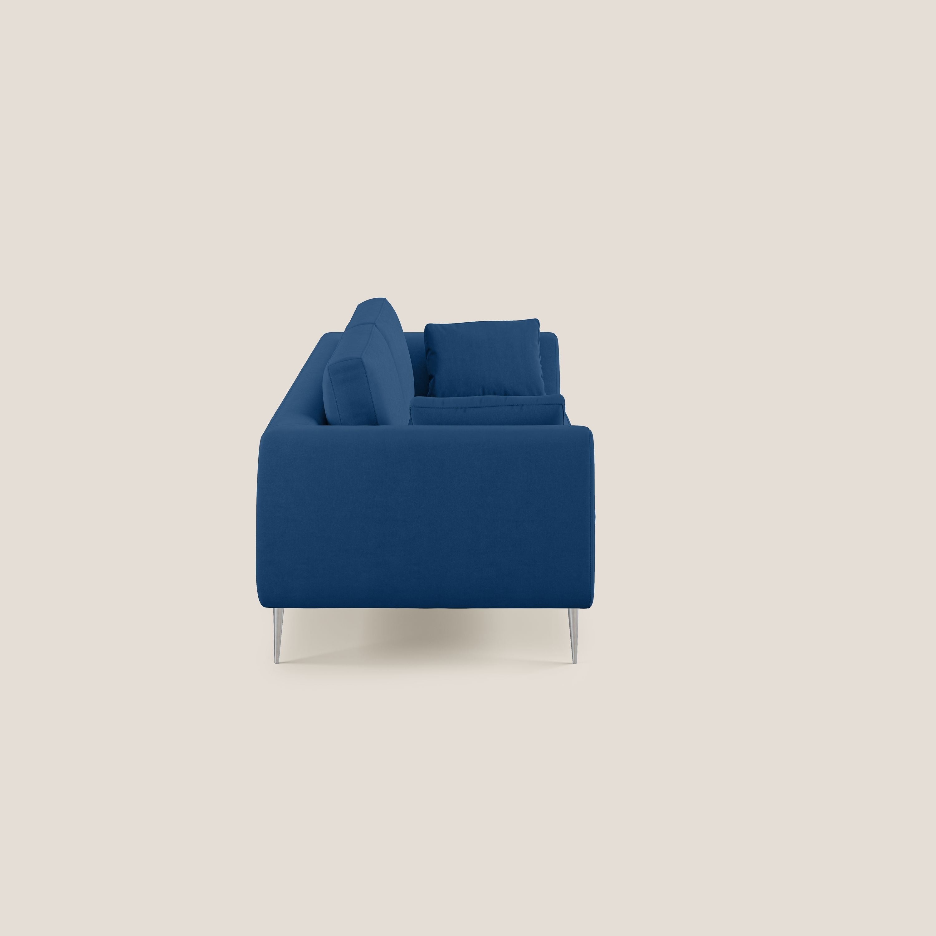 Plano divano moderno in microfibra tecnica smacchiabile T11 blu - divani.store