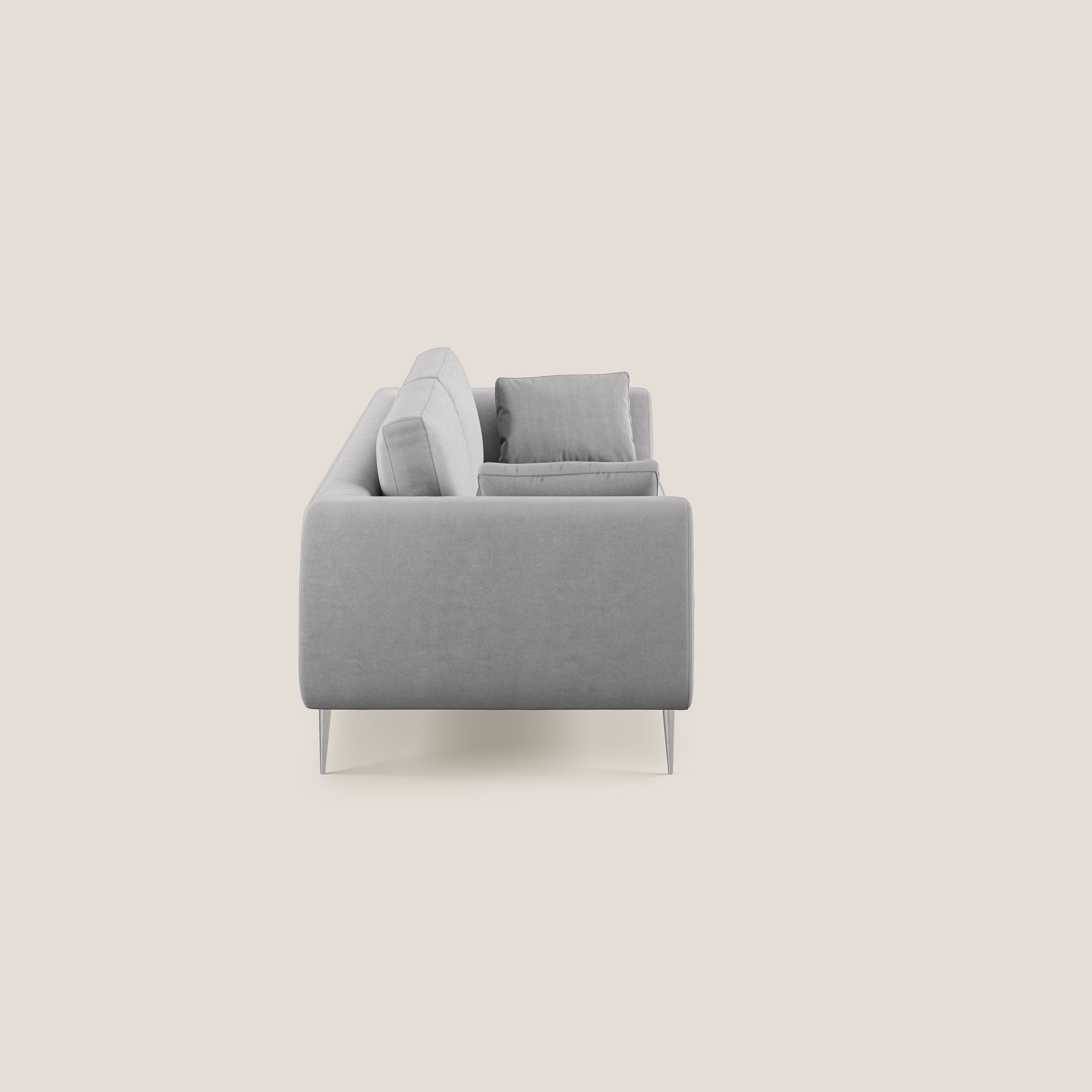 Plano divano moderno in microfibra tecnica smacchiabile T11 grigio - divani.store
