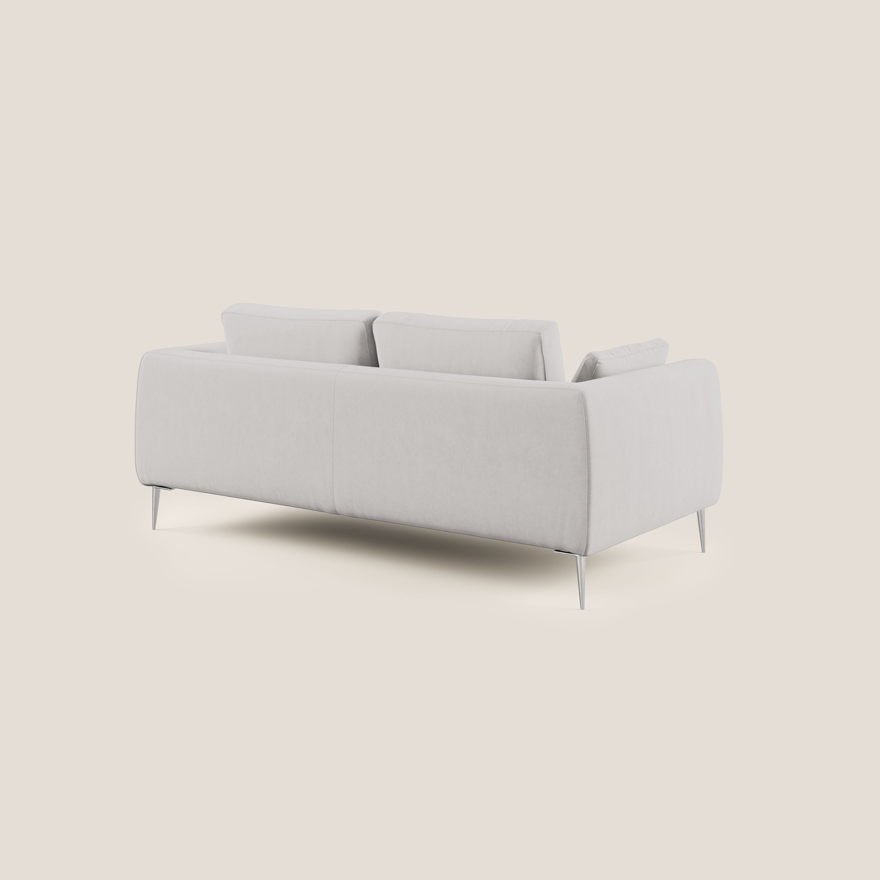 Plano divano moderno in microfibra tecnica smacchiabile T11 grigio chiaro - divani.store