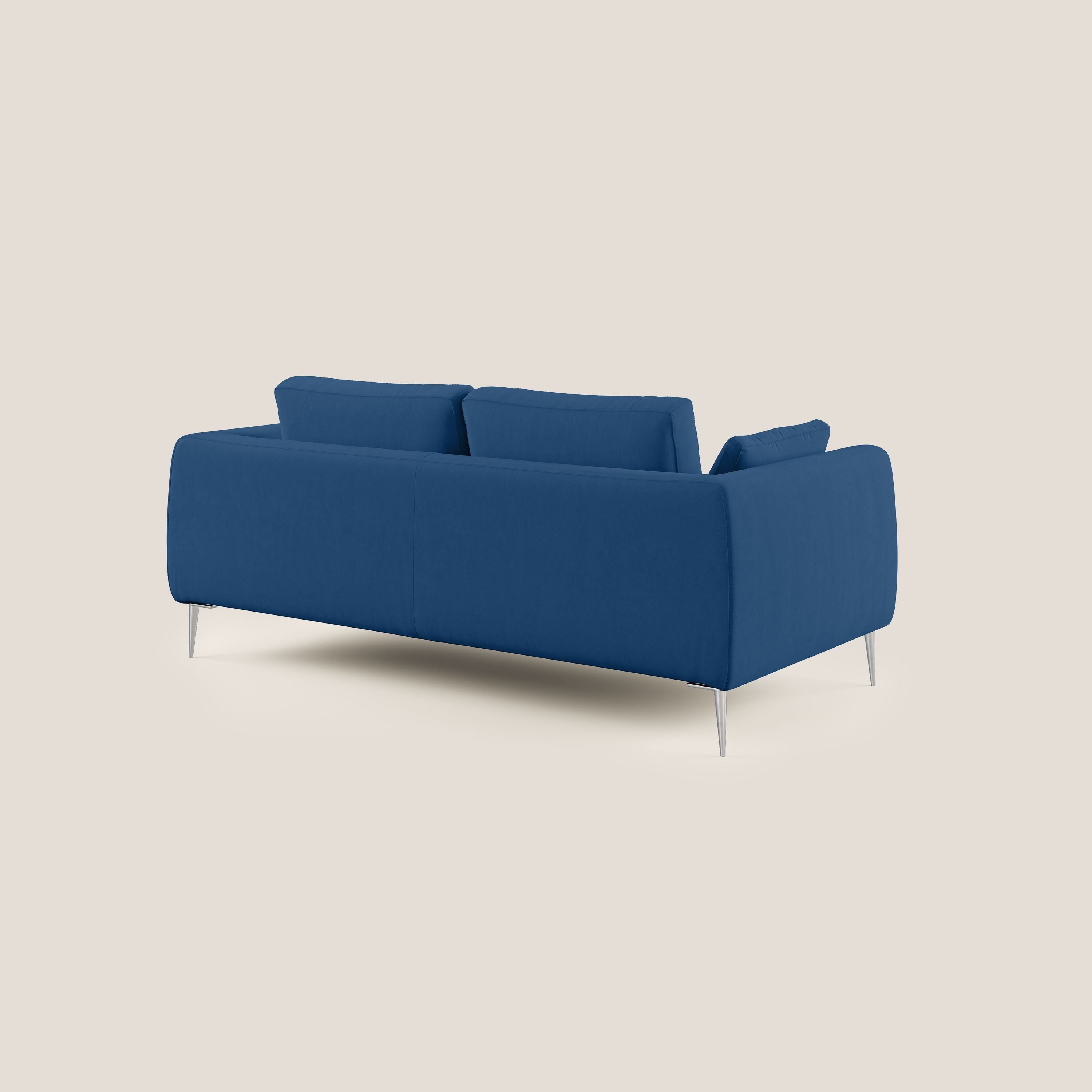 Plano divano moderno in microfibra tecnica smacchiabile T11 blu - divani.store