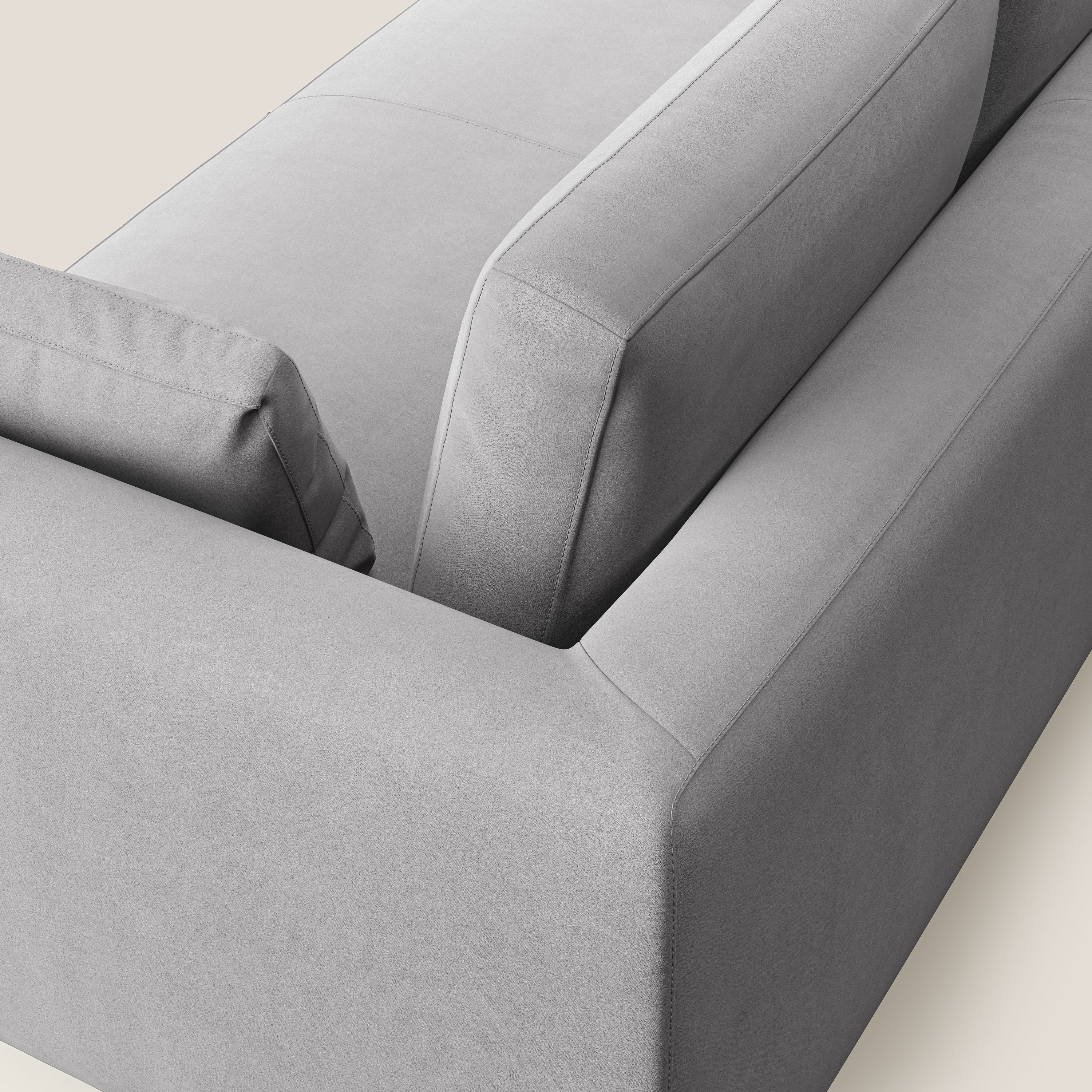 Plano divano moderno in microfibra tecnica smacchiabile T11 grigio - divani.store