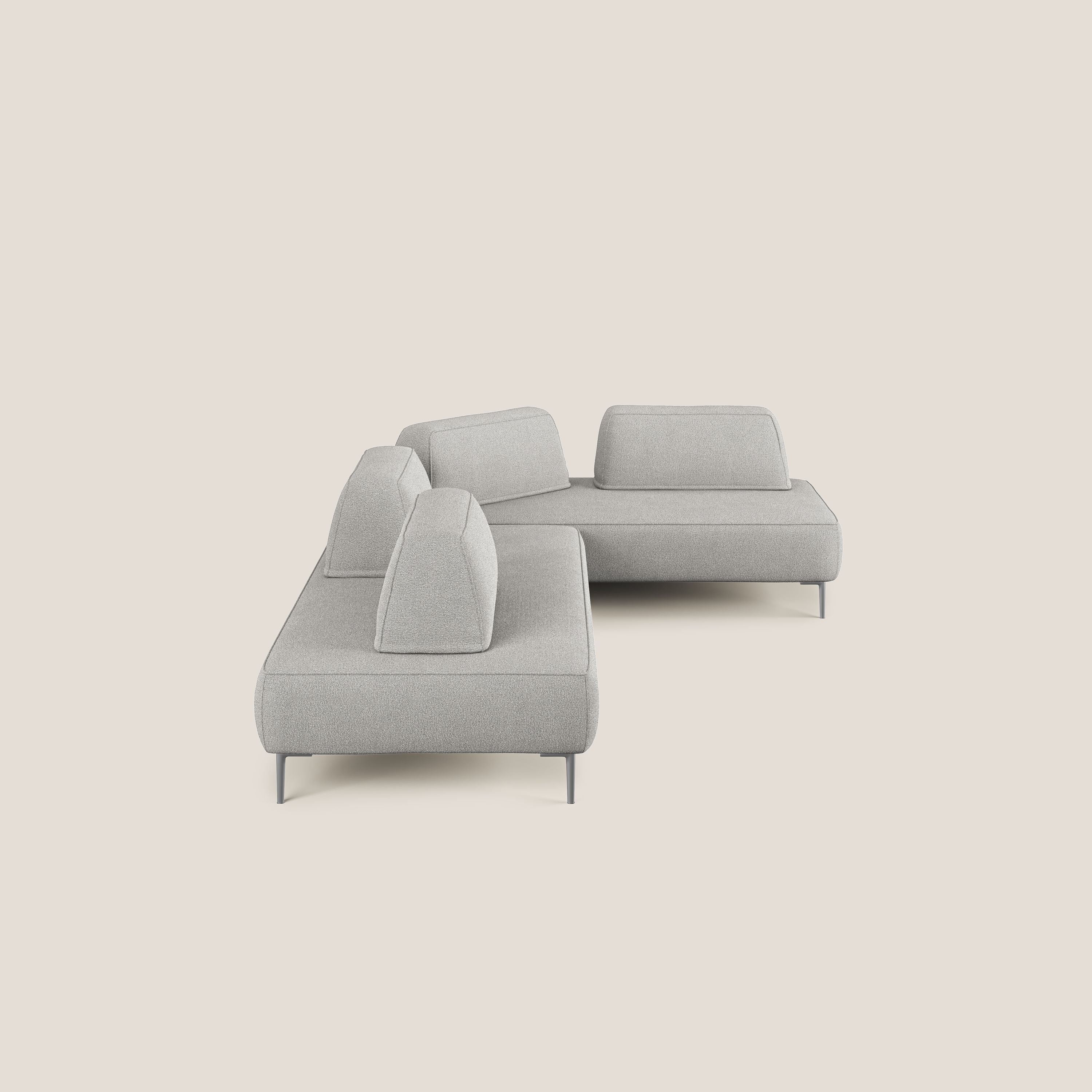 Newton divano angolare modulare con schienali movibili T07 grigio - divani.store