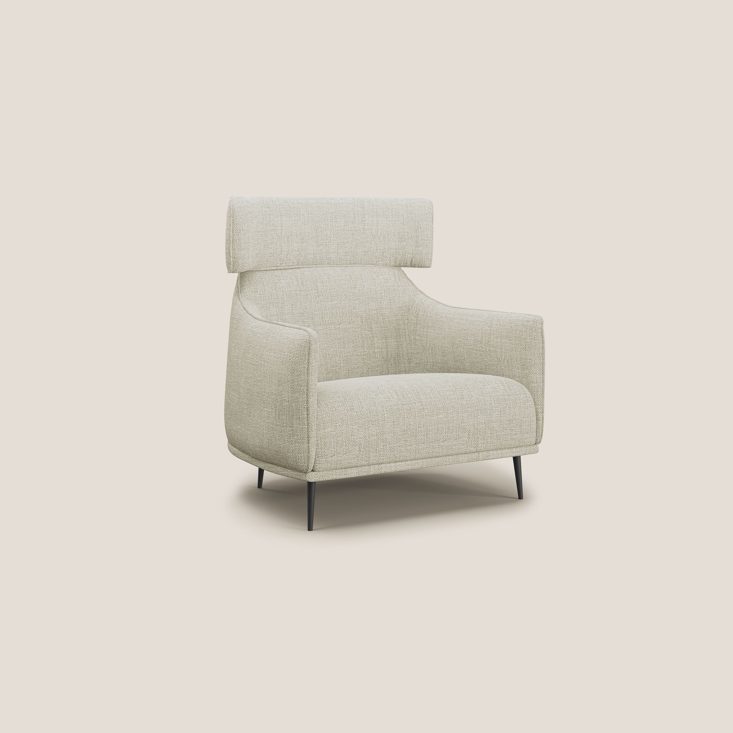 Zelda Poltroncina dal design moderno in morbido tessuto impermeabile T06 panna - divani.store